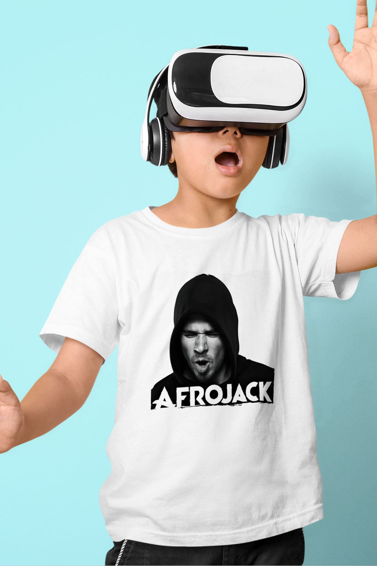Afrojack Beyaz Unisex Çocuk Tişört