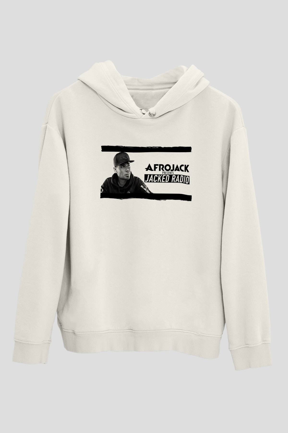 Afrojack Beyaz Unisex Kapüşonlu Sweatshirt