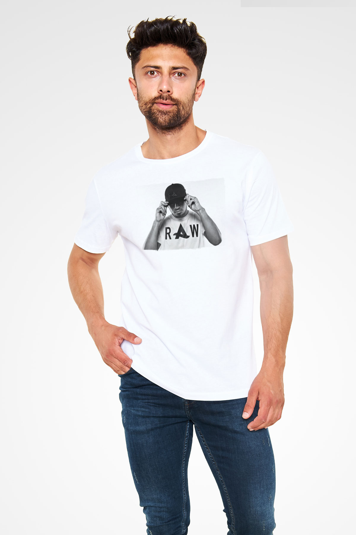 Afrojack Beyaz Unisex Tişört T-Shirt - TişörtFabrikası