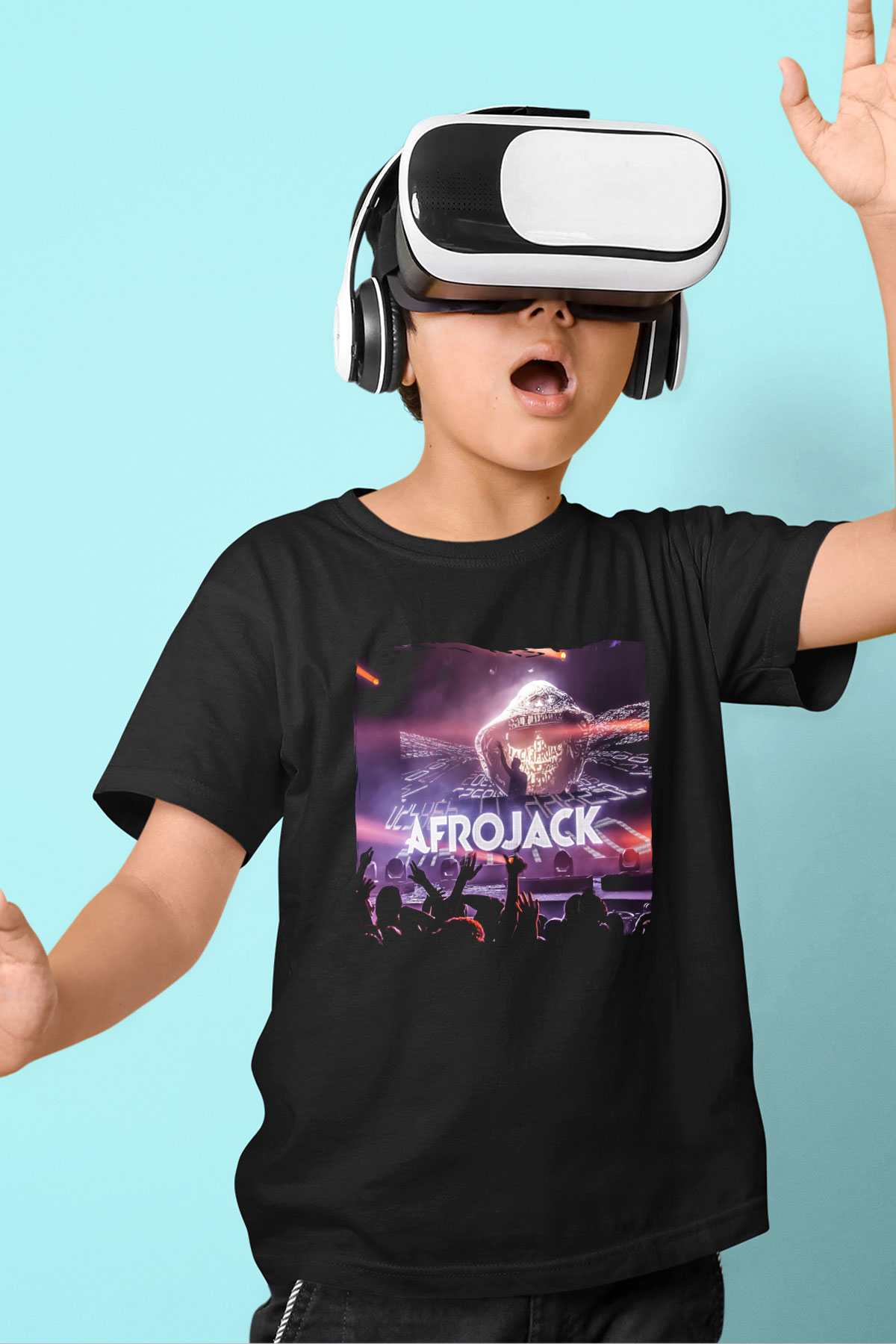 Afrojack Siyah Unisex Çocuk Tişört