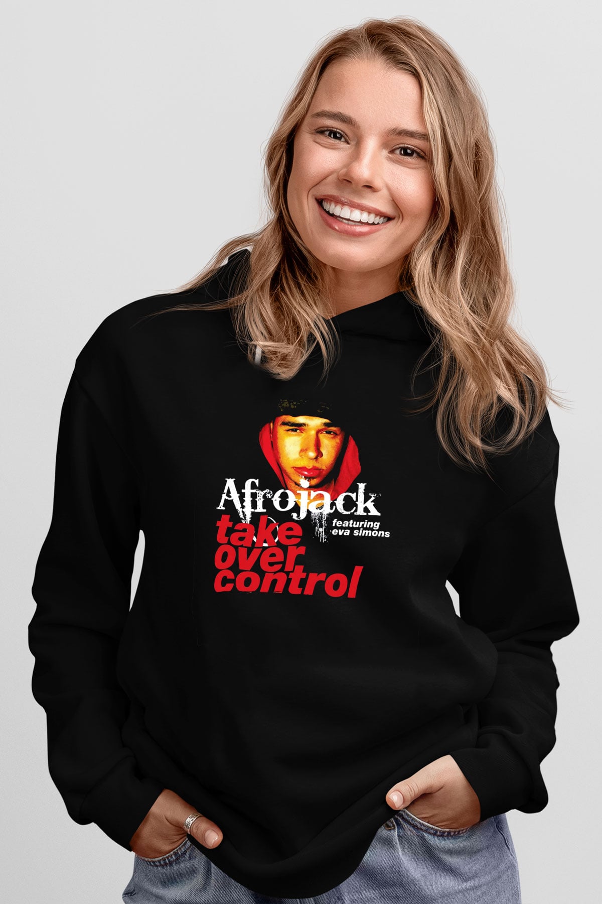 Afrojack Siyah Unisex Kapüşonlu Sweatshirt