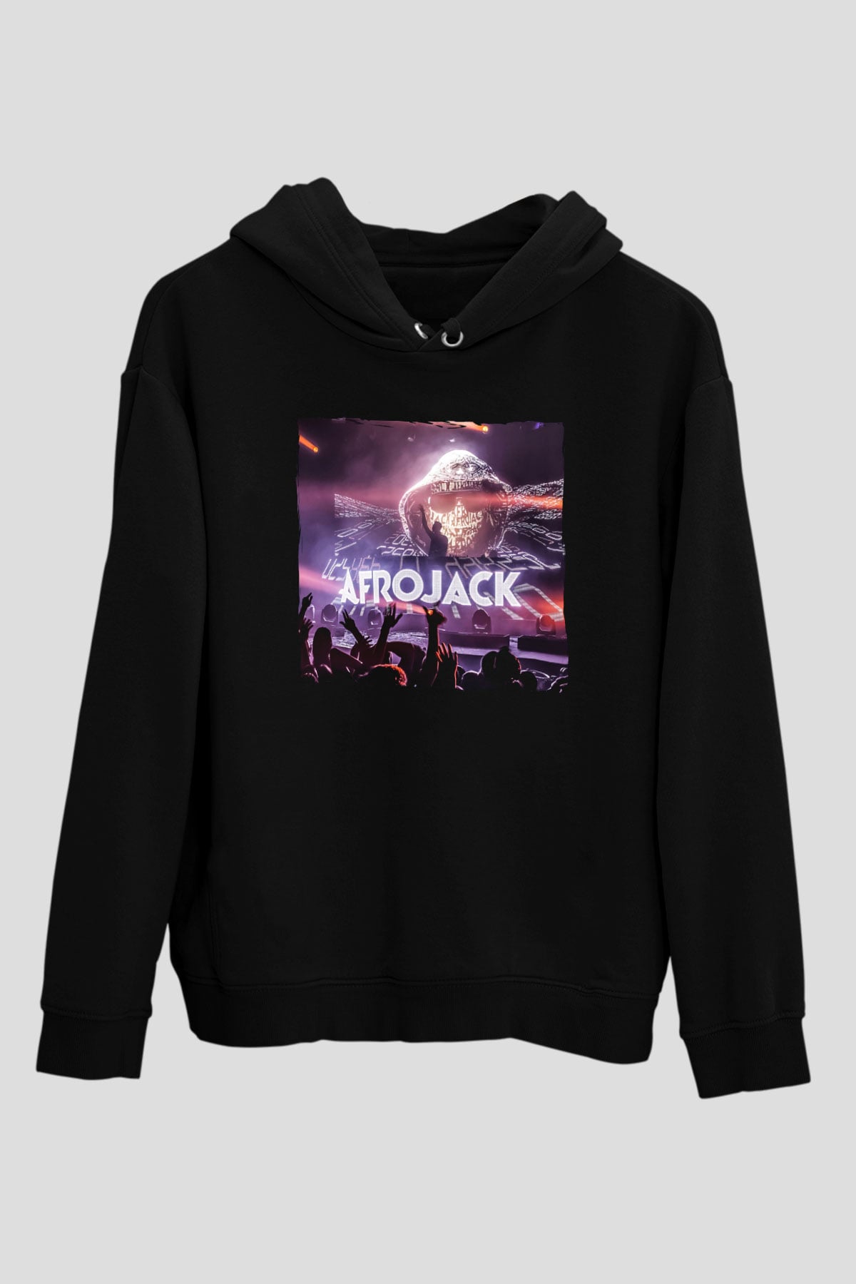 Afrojack Siyah Unisex Kapüşonlu Sweatshirt