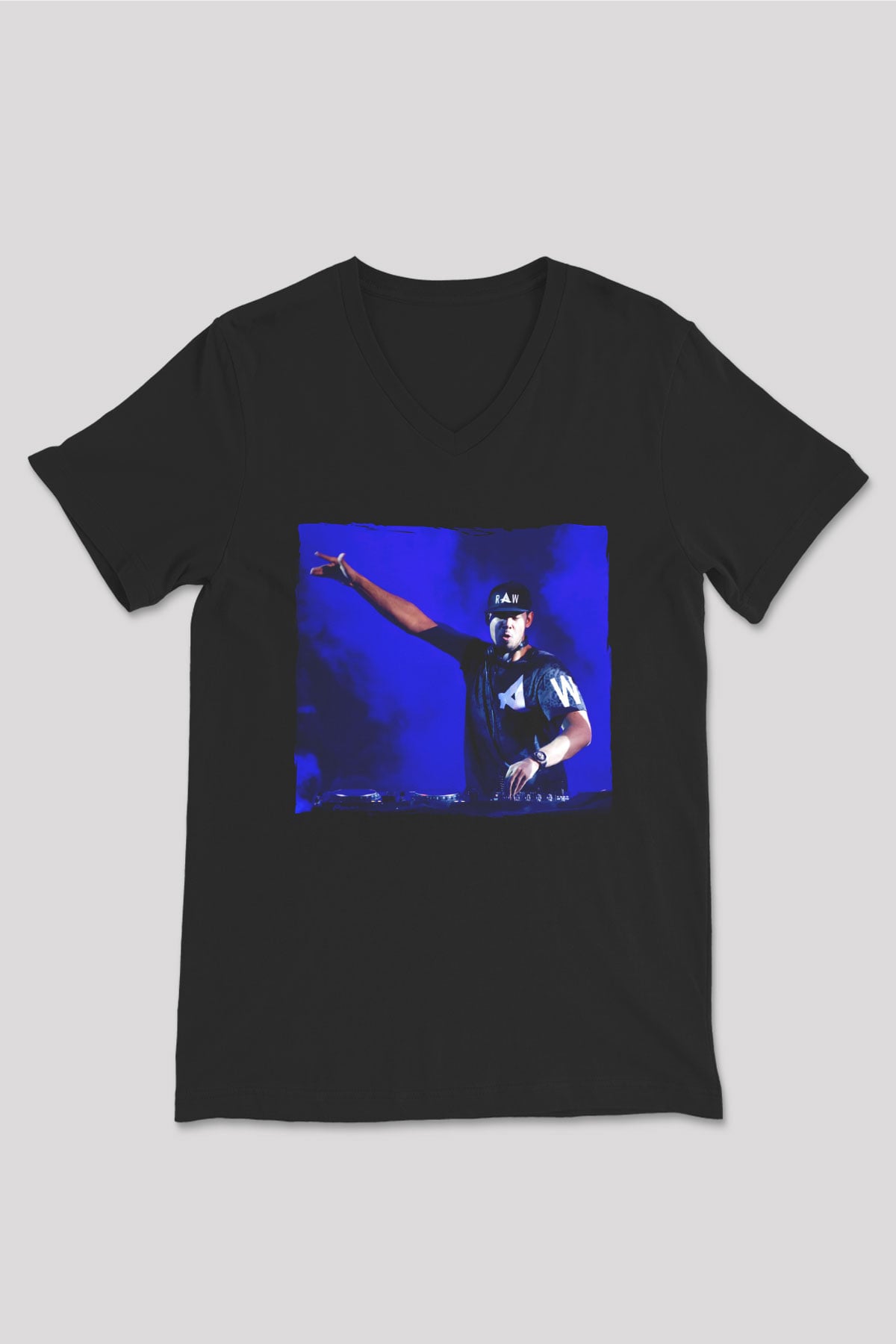Afrojack Siyah Unisex V Yaka Tişört