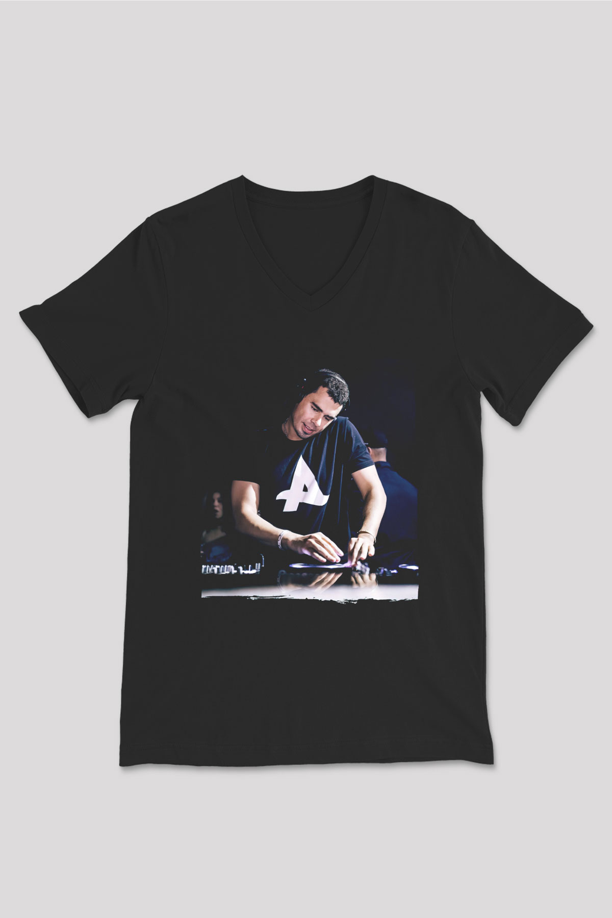 Afrojack Siyah Unisex V Yaka Tişört