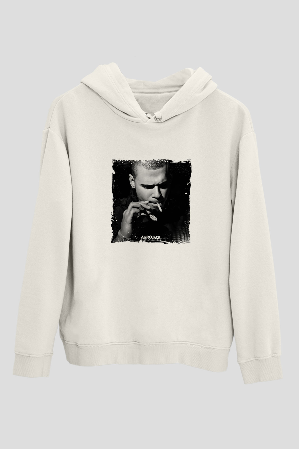 AfrojackBaskılı Beyaz Hoodie