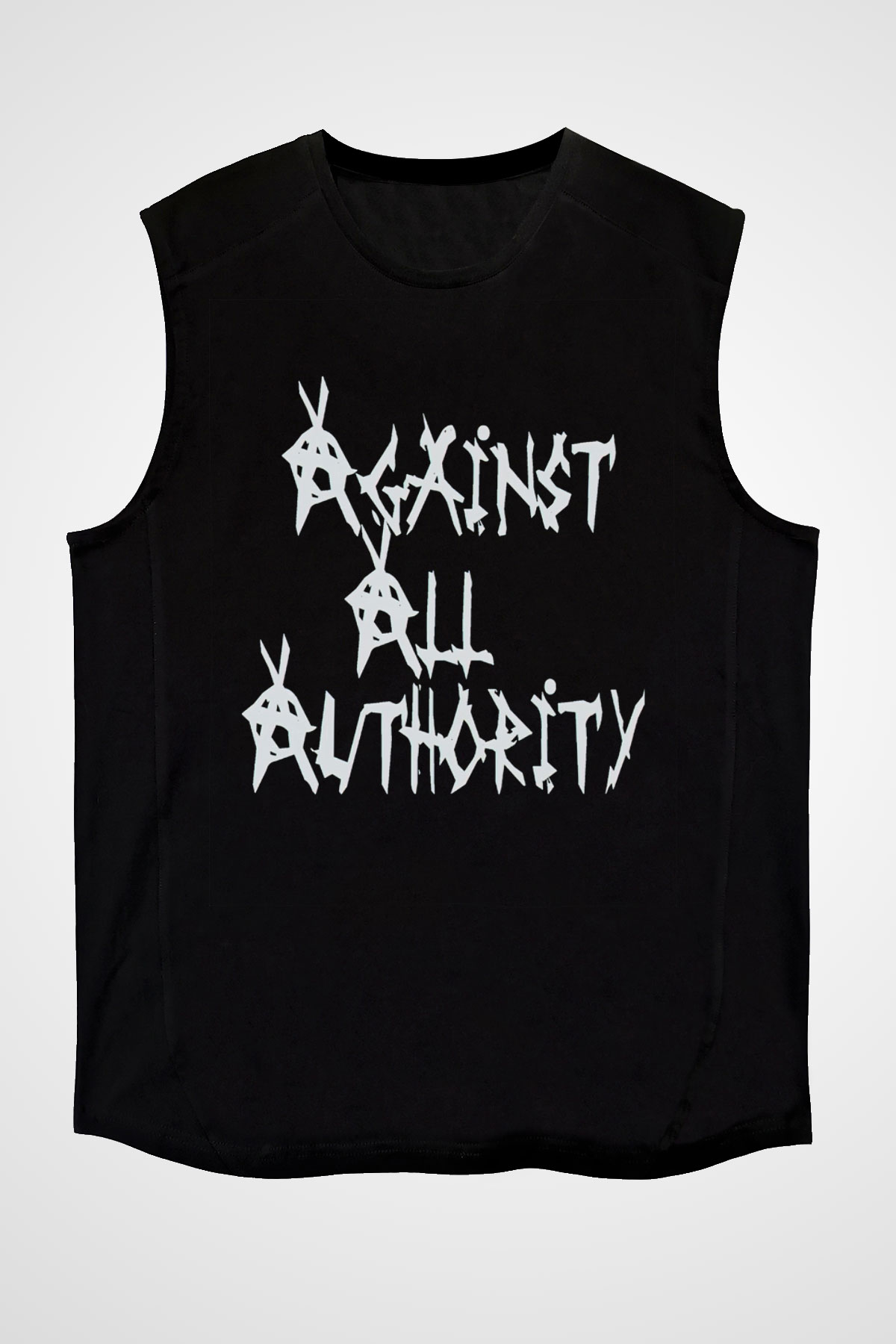 Against All Authority Siyah Unisex Kolsuz Tişört