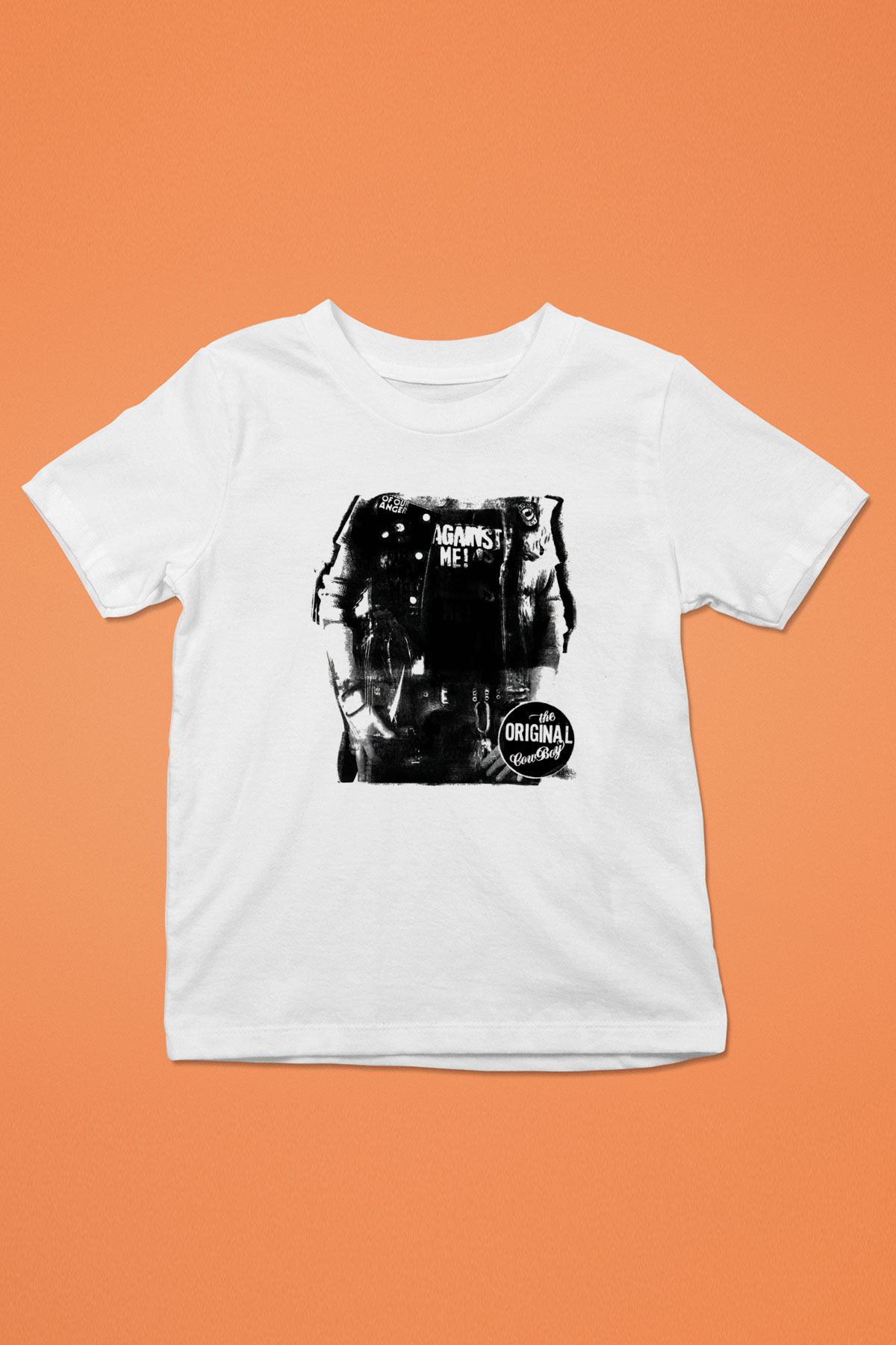 Against Me Baskılı Beyaz Unisex Çocuk Tişört