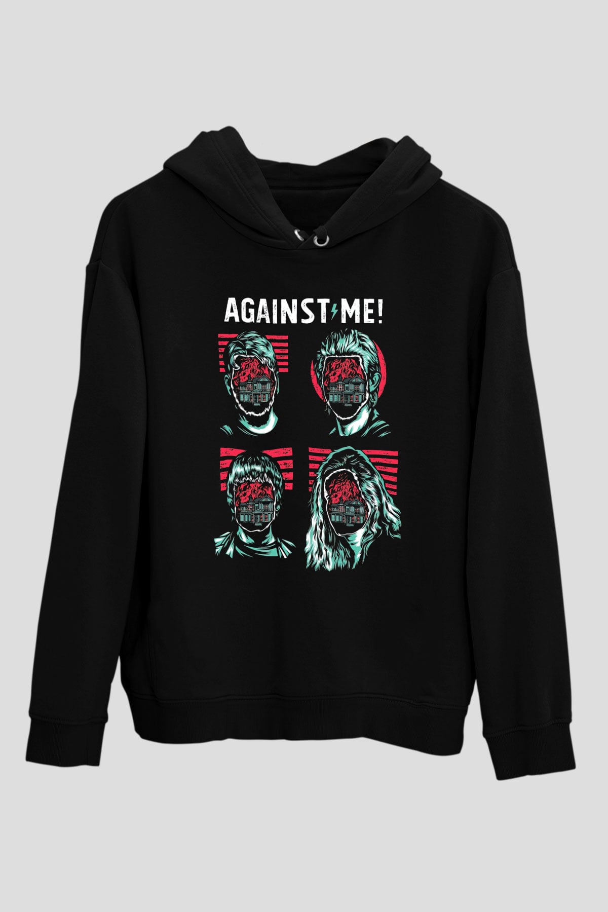Against Me Siyah Unisex Hoodie