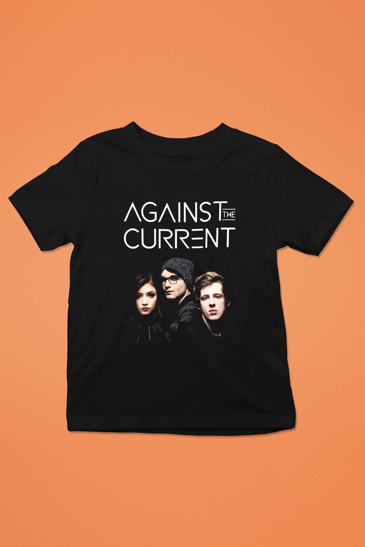 Against The Current Baskılı Siyah Unisex Çocuk Tişört