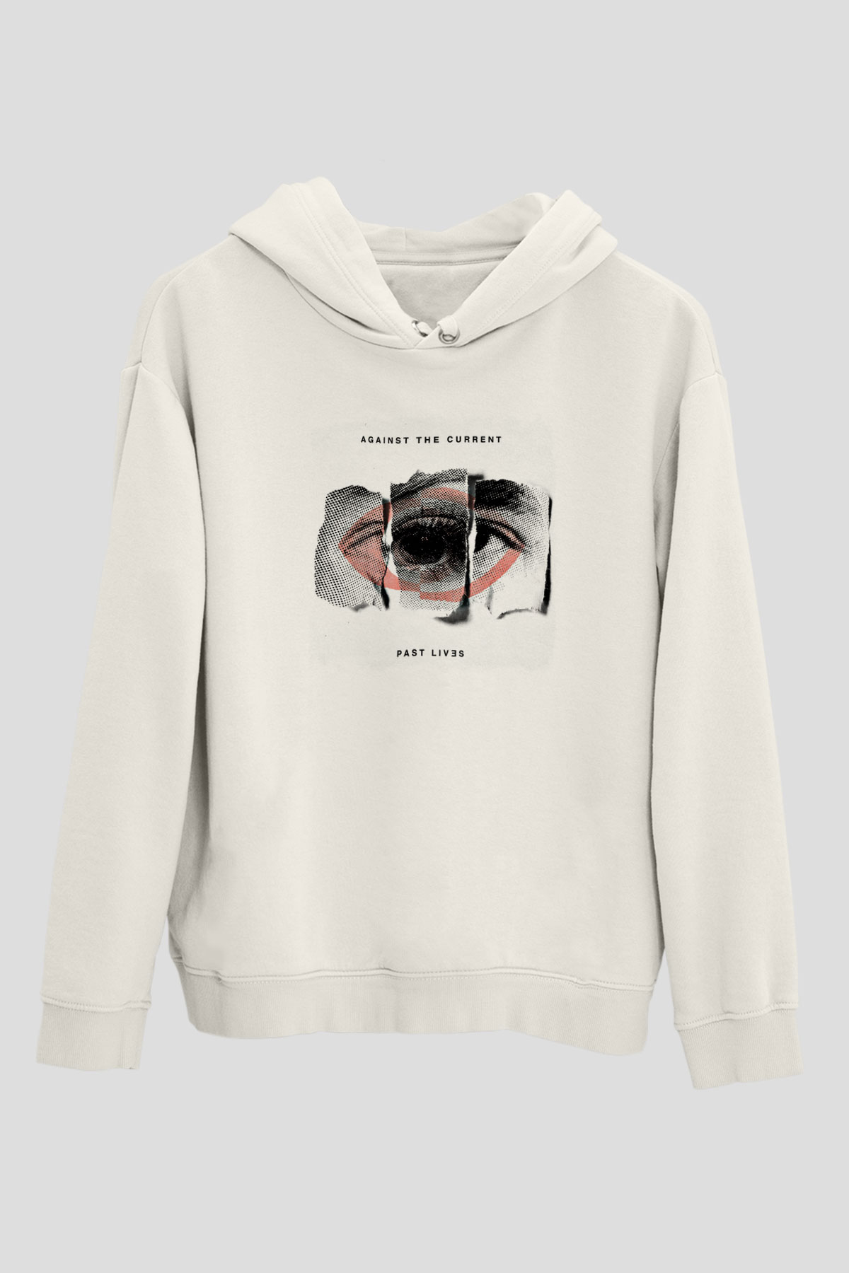 Against The Current Baskılı Unisex Beyaz Hoodie