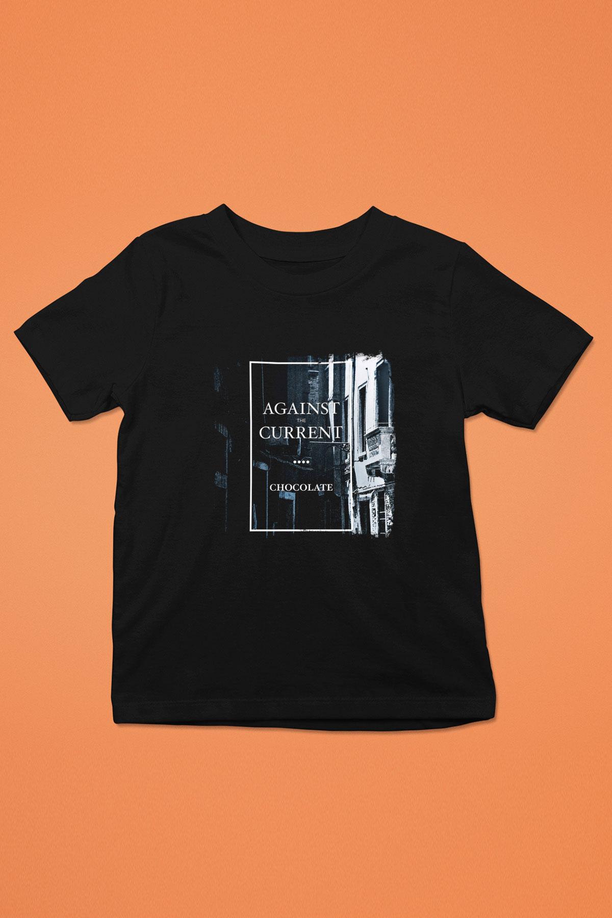 Against The Current Baskılı Unisex Siyah Çocuk Tişört