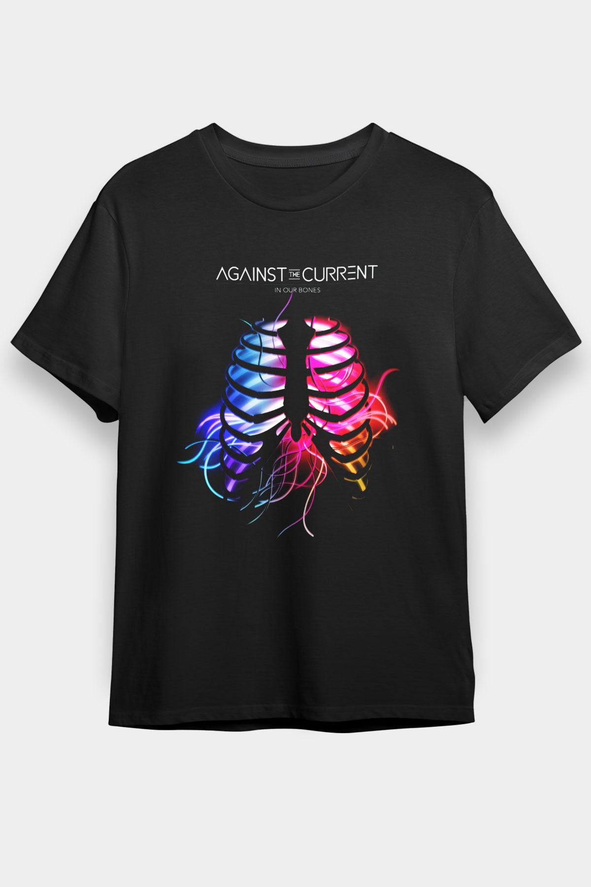 Against The Current Siyah Unisex Tişört T-Shirt - TişörtFabrikası