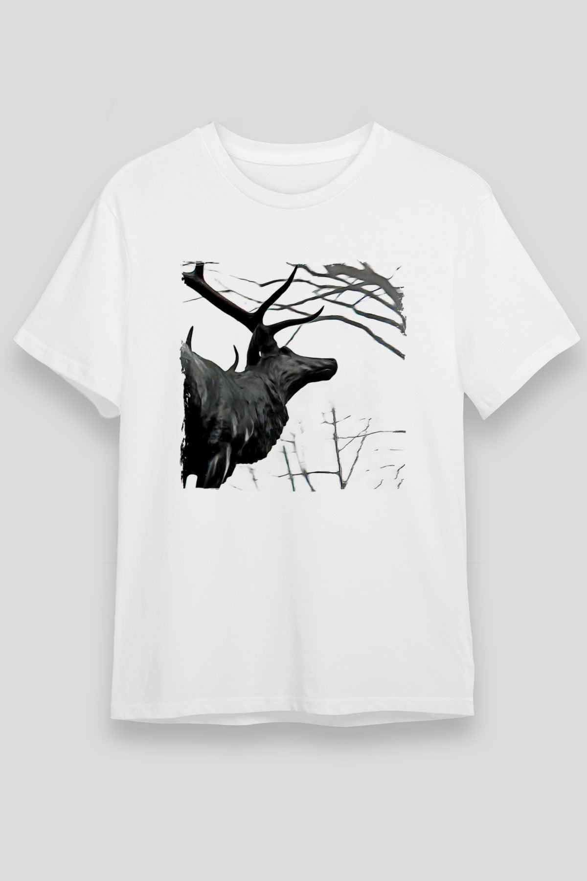 Agalloch Baskılı Unisex Beyaz Tişört - Tshirt