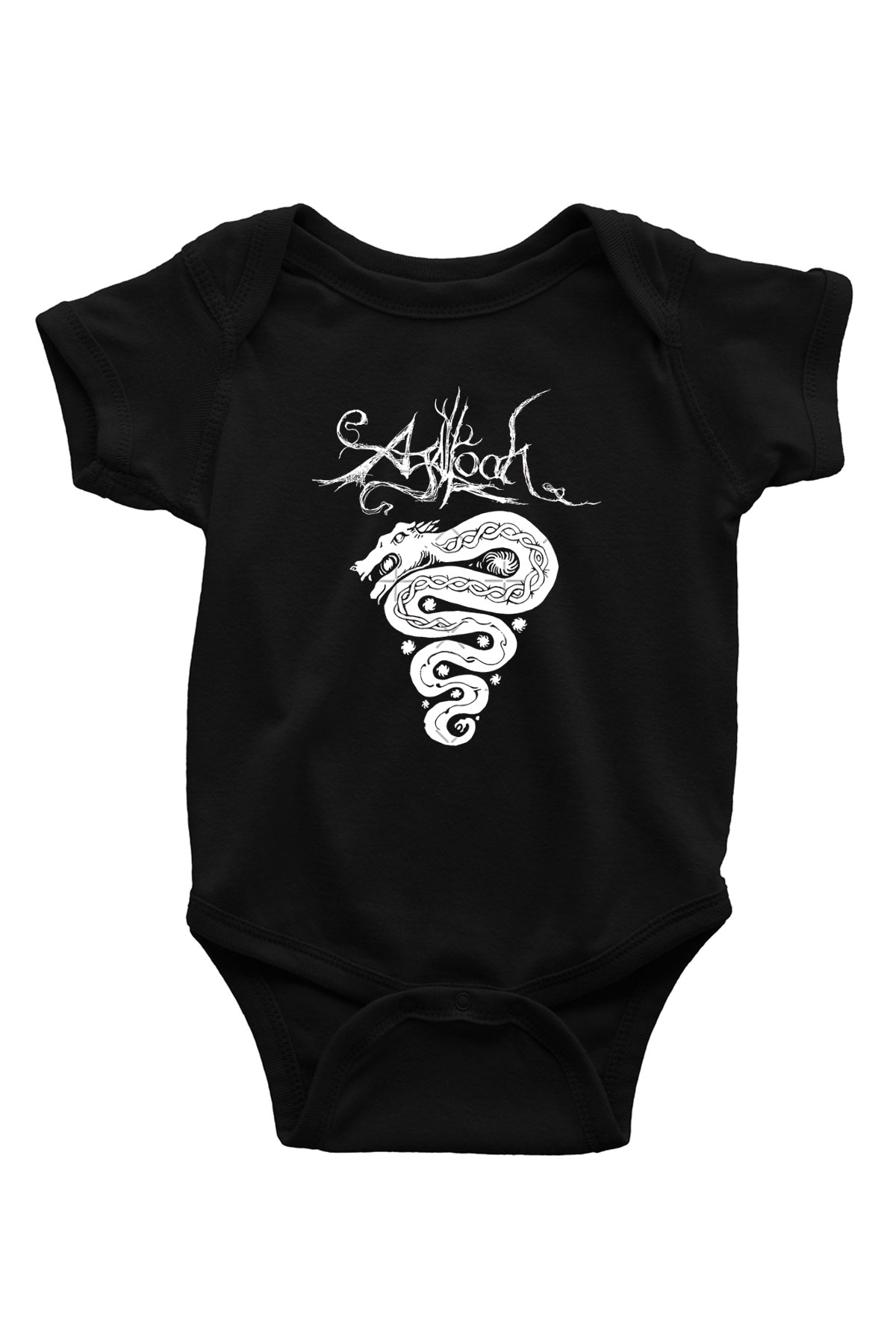 Agalloch Baskılı Unisex Siyah Bebek Body - Zıbın