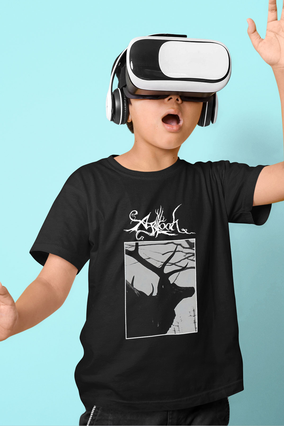 Agalloch Baskılı Unisex Siyah Çocuk Tişört - Tshirt