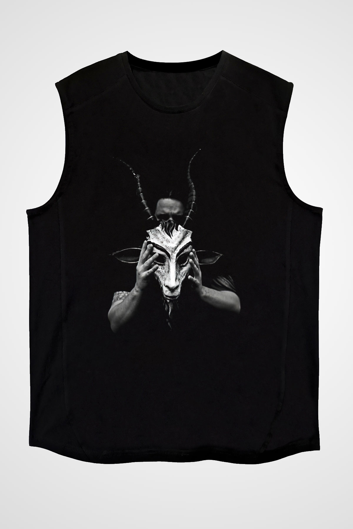 Agalloch Baskılı Unisex Siyah Kolsuz Tişört - Tshirt