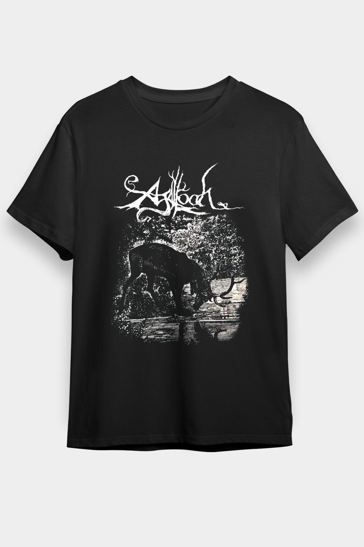 Agalloch Baskılı Unisex Siyah Tişört - Tshirt