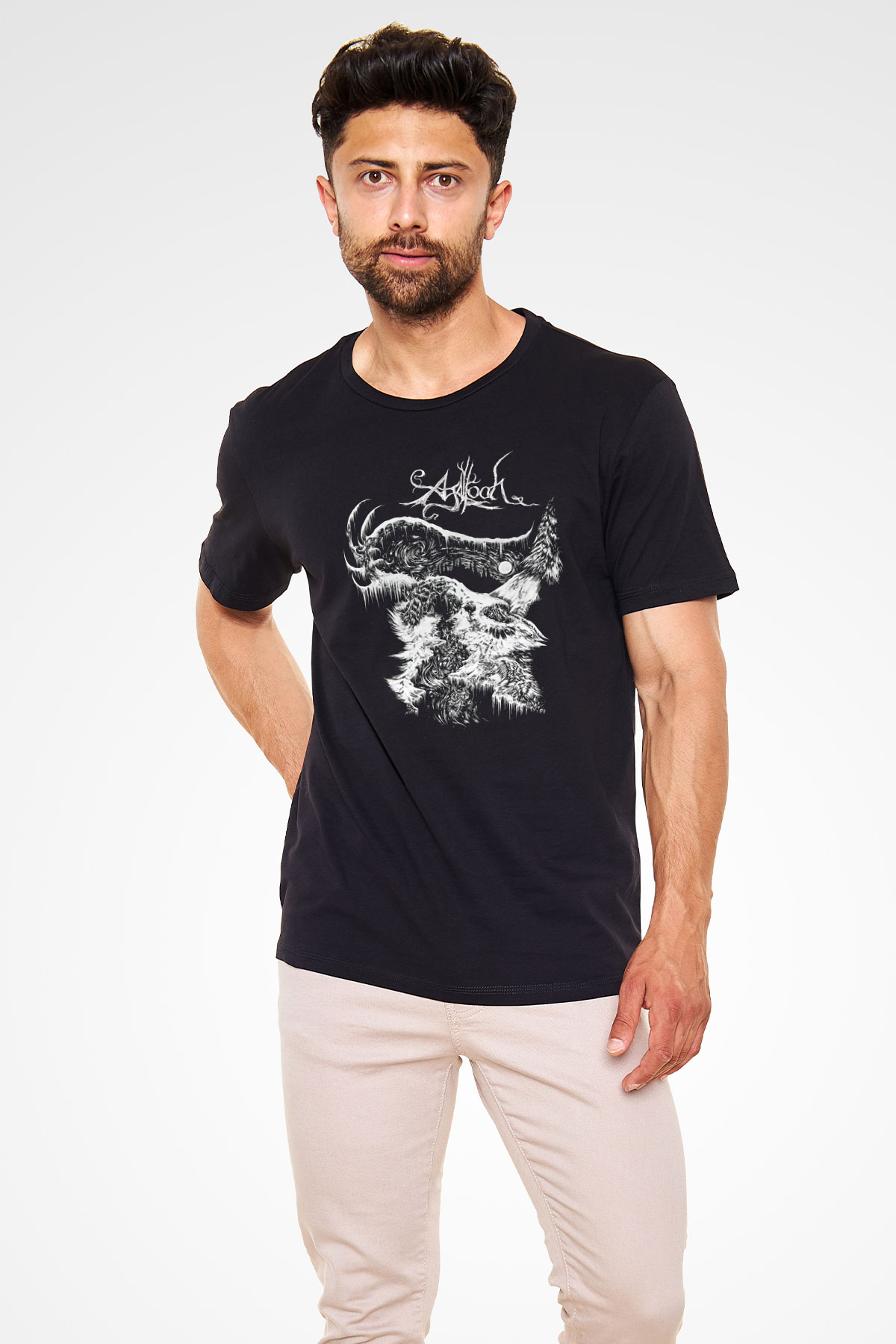 Agalloch Baskılı Unisex Siyah Tişört - Tshirt