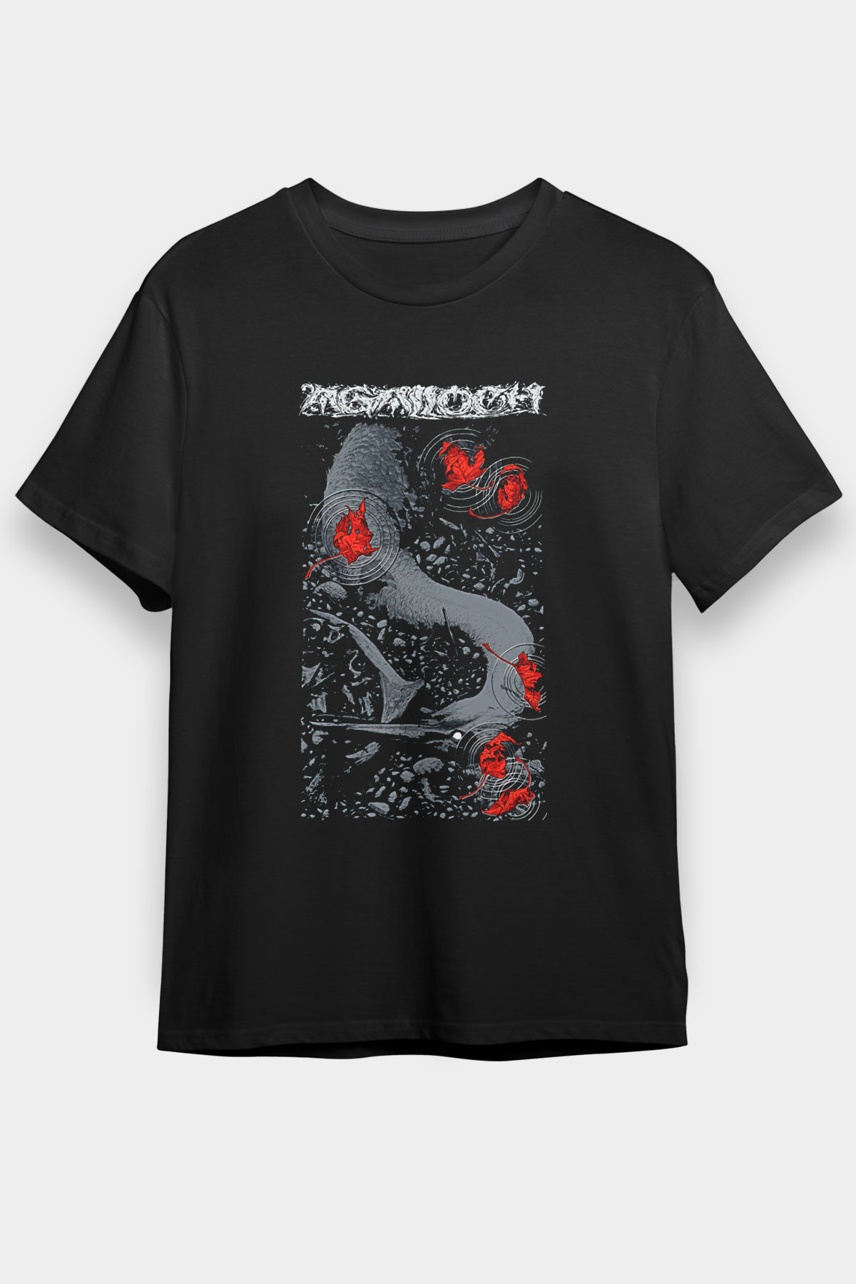 Agalloch Baskılı Unisex Siyah Tişört - Tshirt