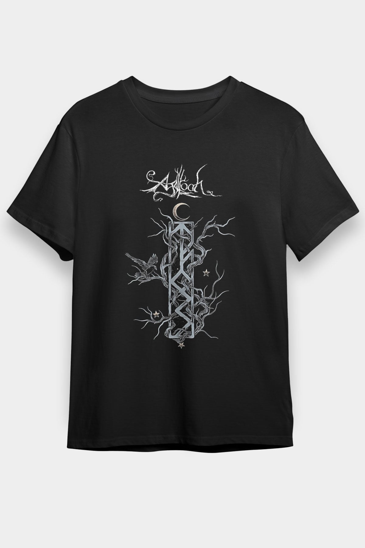 Agalloch Baskılı Unisex Siyah Tişört - Tshirt