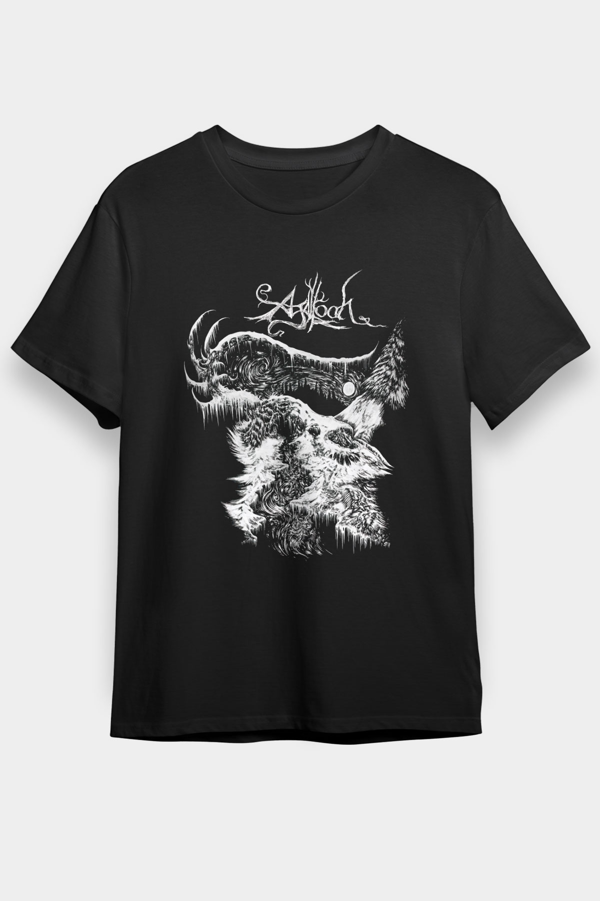 Agalloch Baskılı Unisex Siyah Tişört - Tshirt
