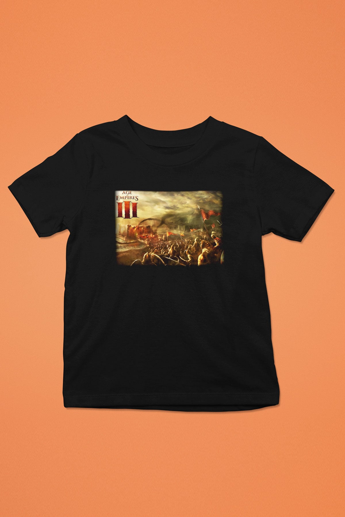 Age Of Empires Baskılı Siyah Unisex Çocuk Tişört