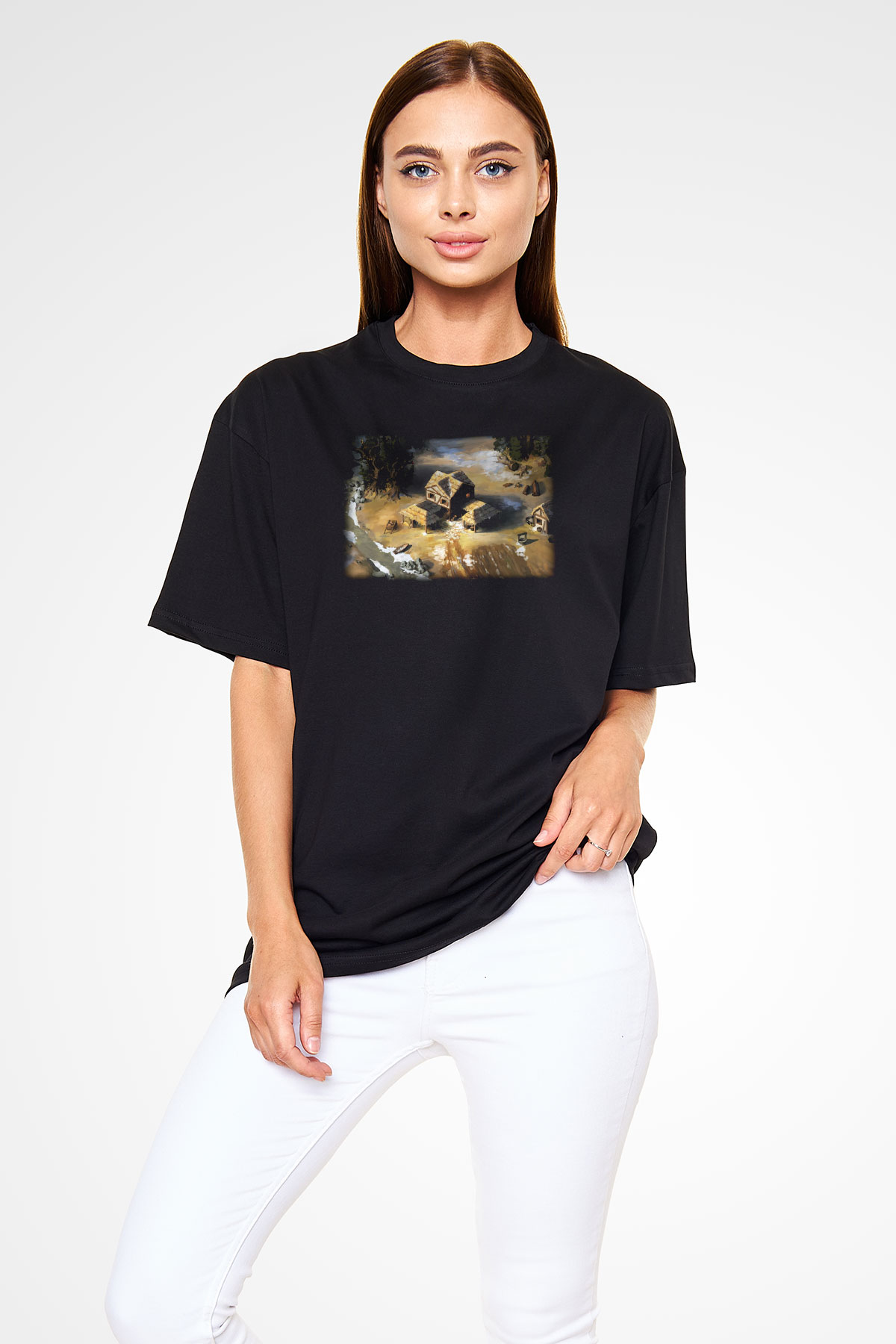 Age Of Empires Siyah Unisex Oversize Tişört T-Shirt