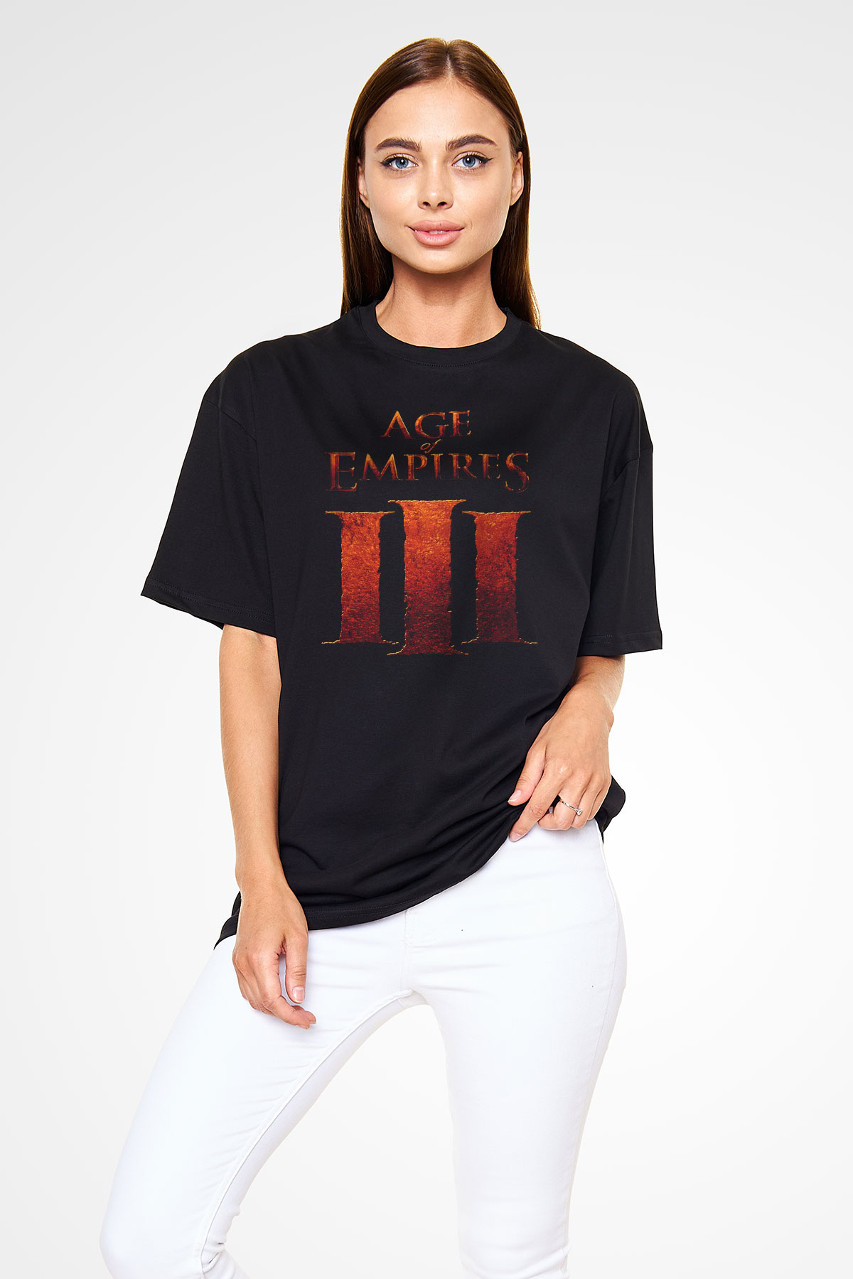 Age Of Empires Siyah Unisex Oversize Tişört T-Shirt