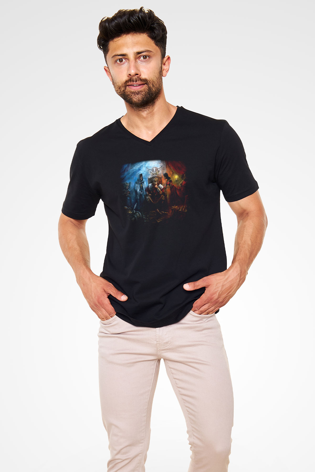 Age Of Empires Siyah Unisex V Yaka Tişört T-Shirt