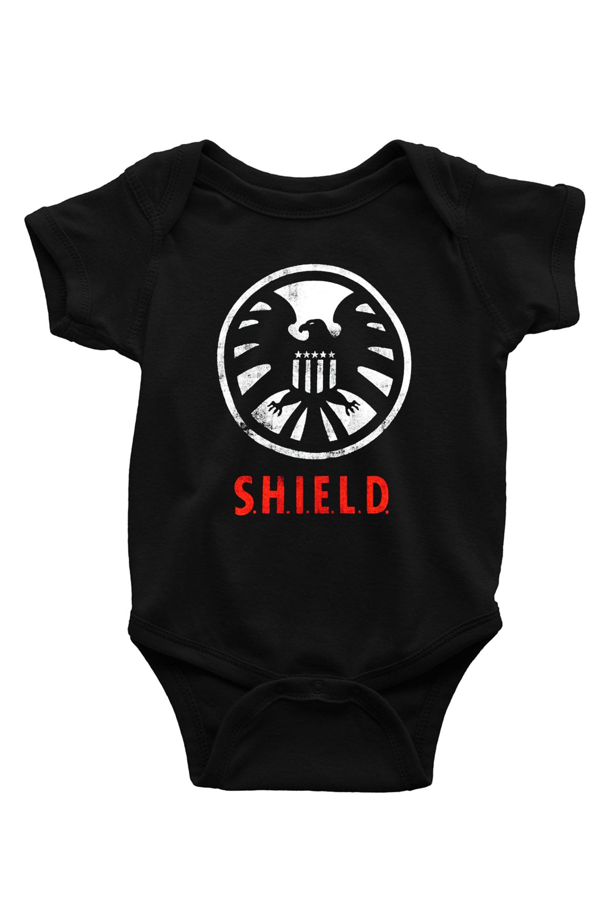 Agents of S.H.I.E.L.D. Baskılı Siyah Bebek Body - Zıbın