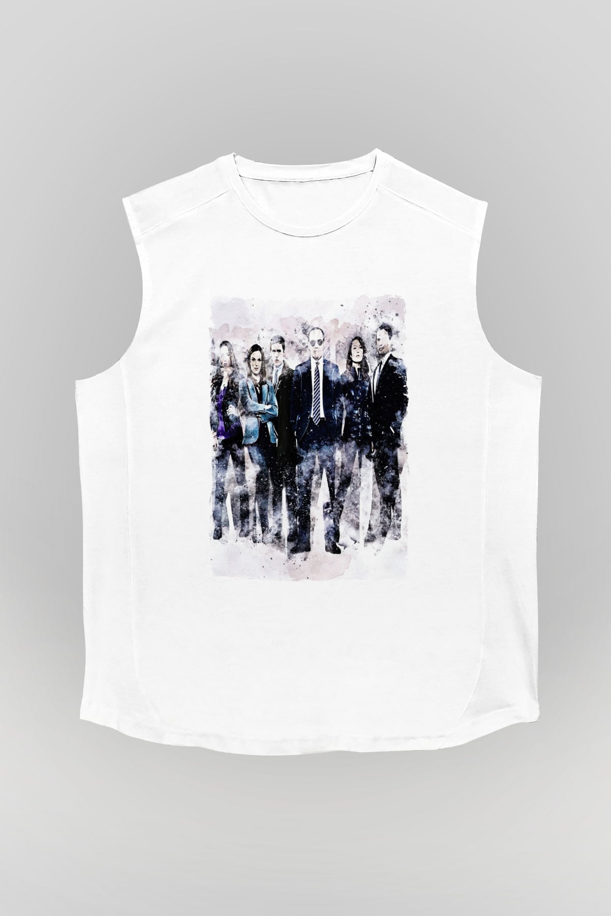 Agents of S.H.I.E.L.D. Beyaz Unisex Kolsuz Tişört