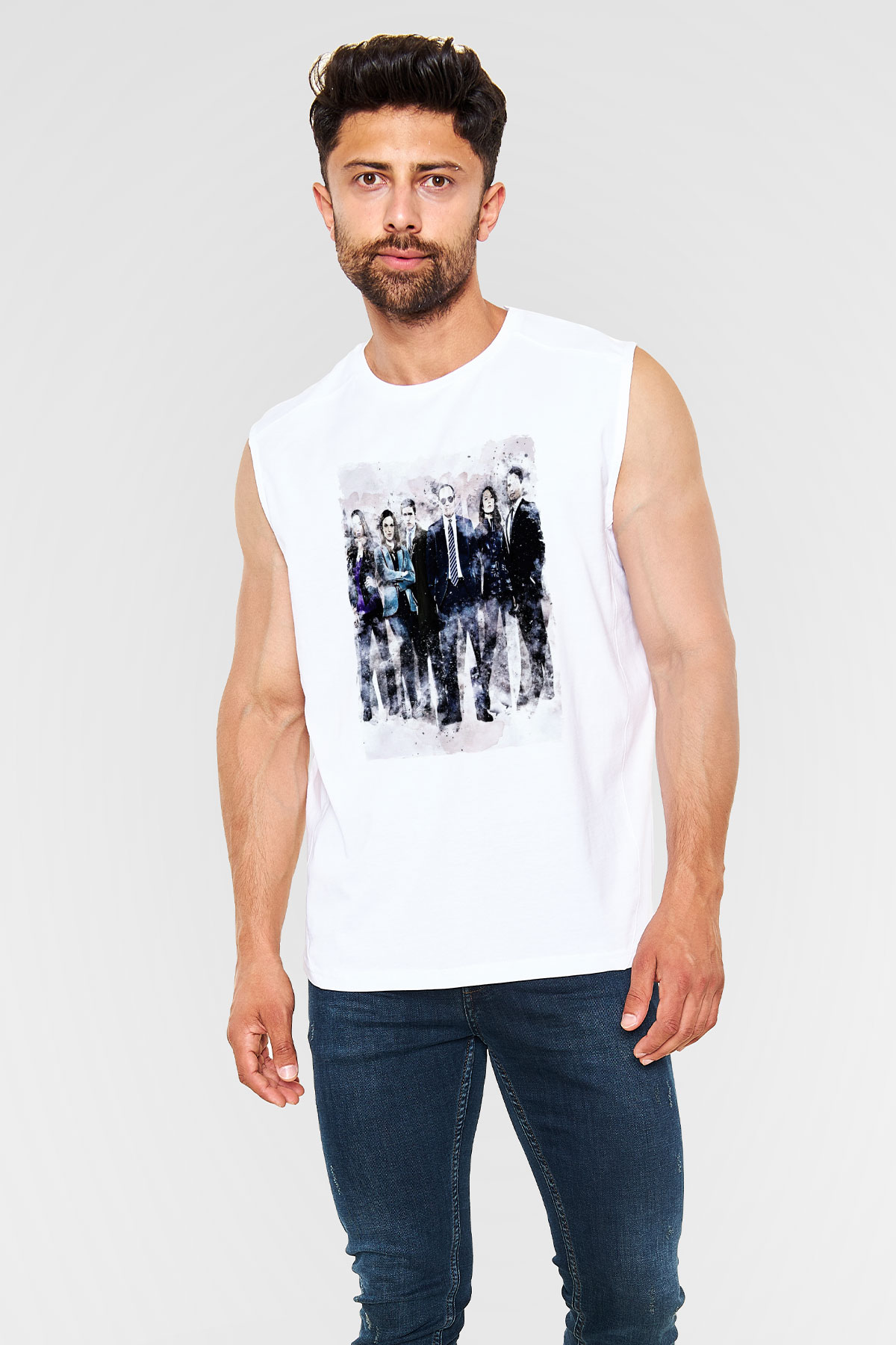 Agents of S.H.I.E.L.D. Beyaz Unisex Kolsuz Tişört