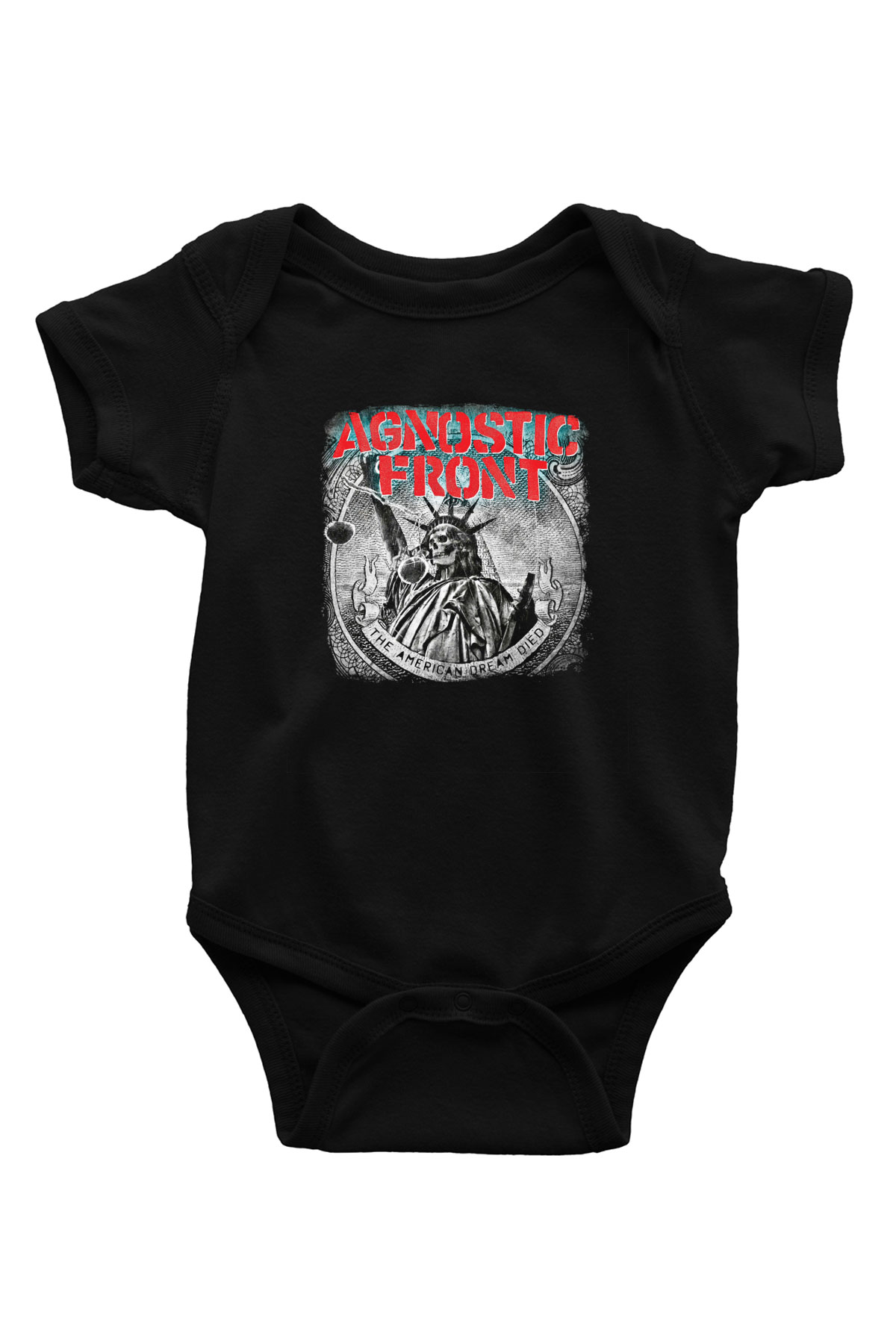 Agnostic Front Baskılı Unisex Siyah Bebek Body - Zıbın