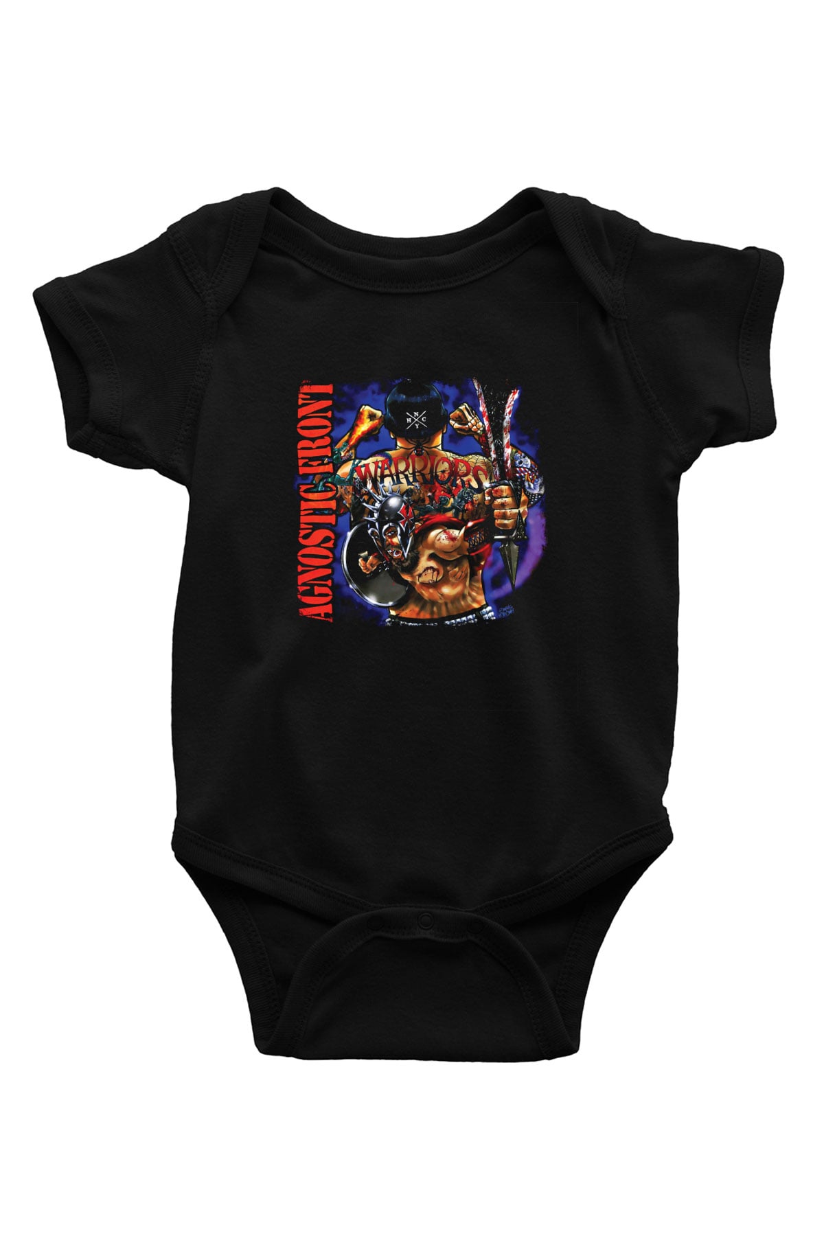 Agnostic Front Baskılı Unisex Siyah Bebek Body - Zıbın