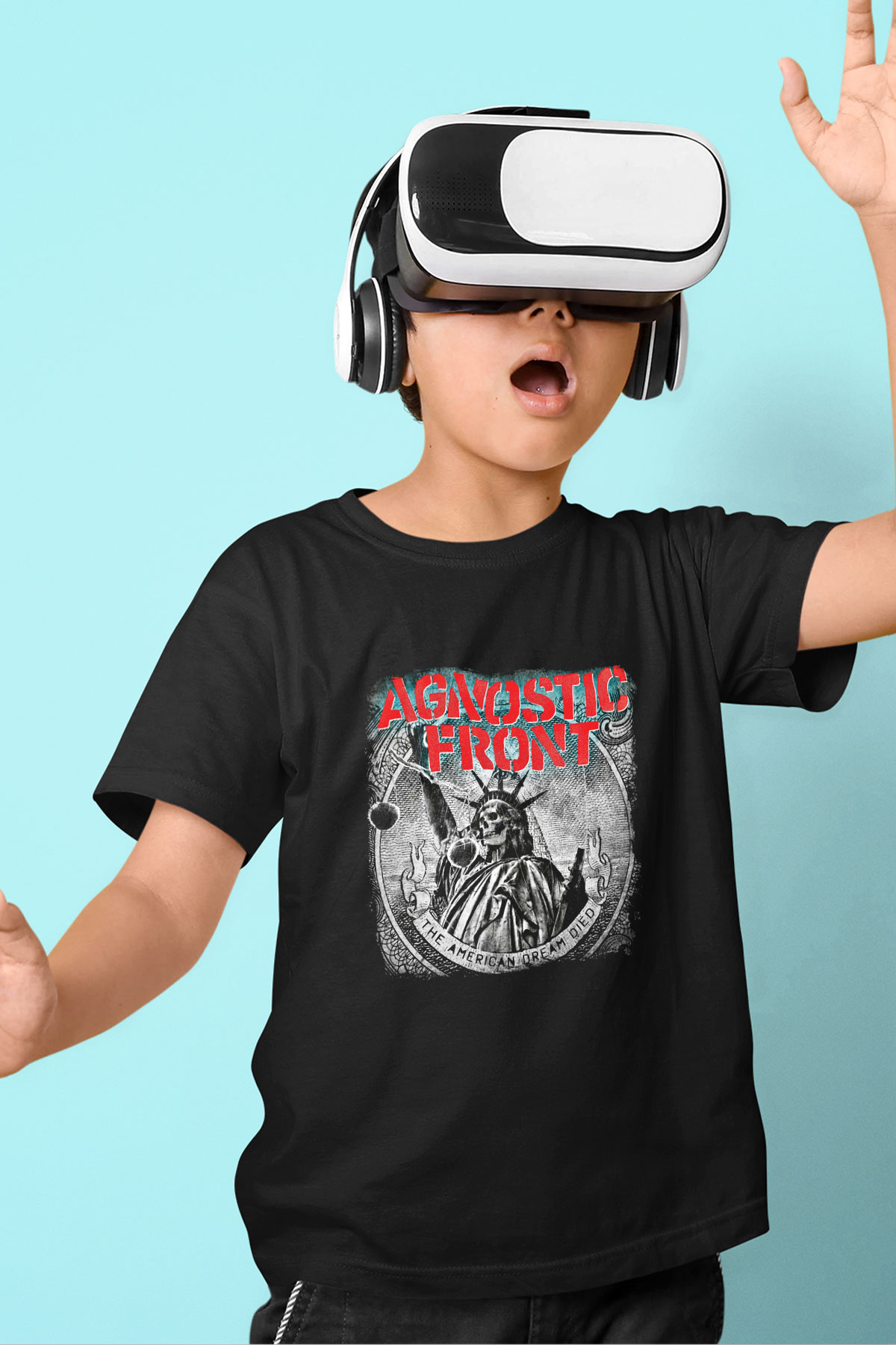 Agnostic Front Baskılı Unisex Siyah Çocuk Tişört