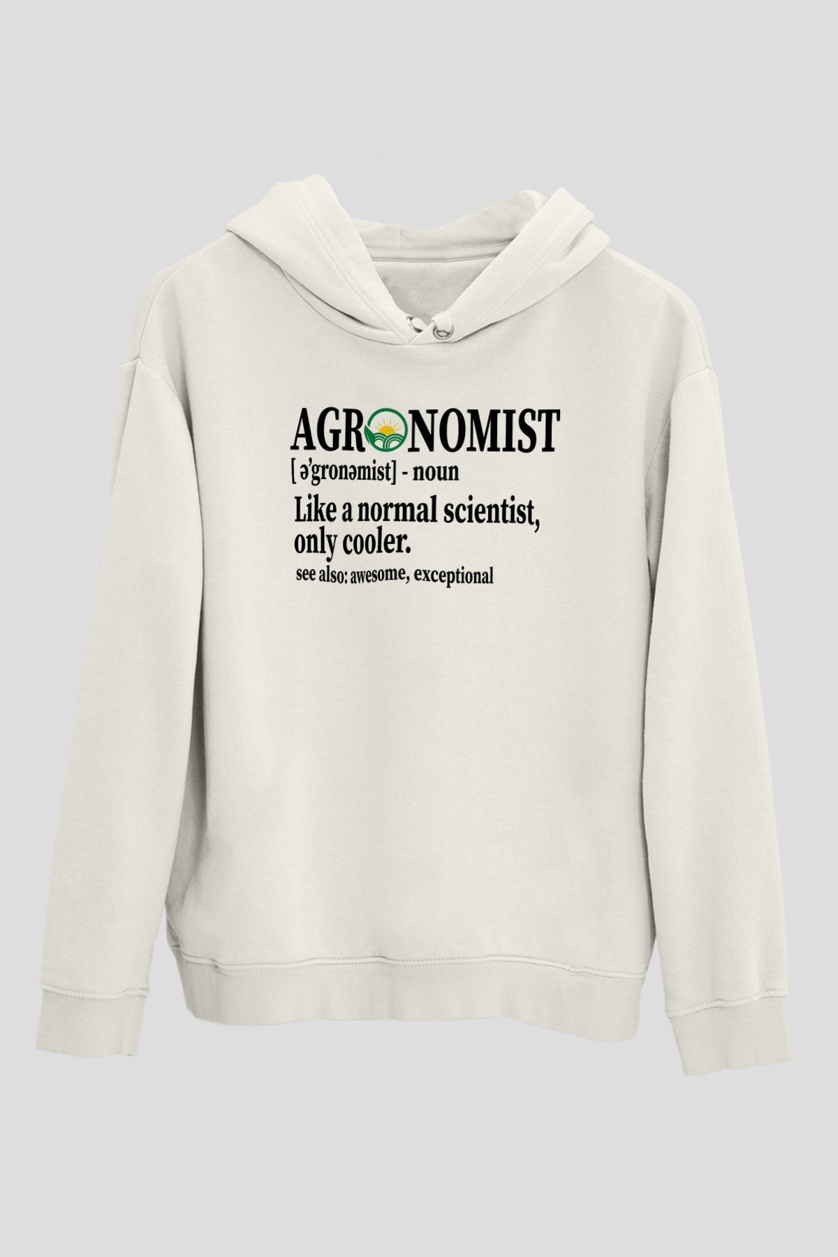 Agronomist Beyaz Unisex Kapüşonlu Sweatshirt