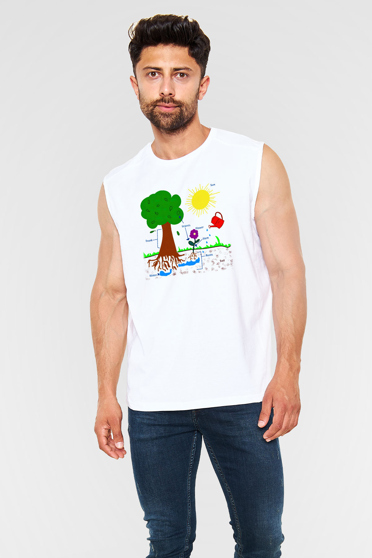 Agronomist Beyaz Unisex Kolsuz Tişört
