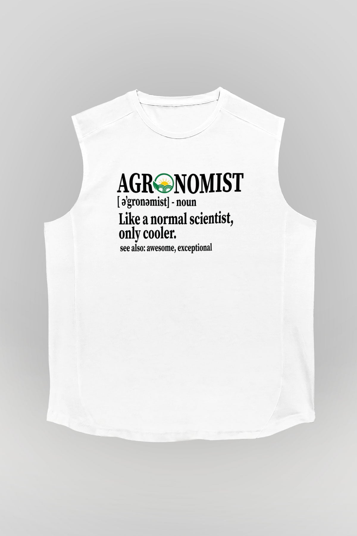 Agronomist Beyaz Unisex Kolsuz Tişört