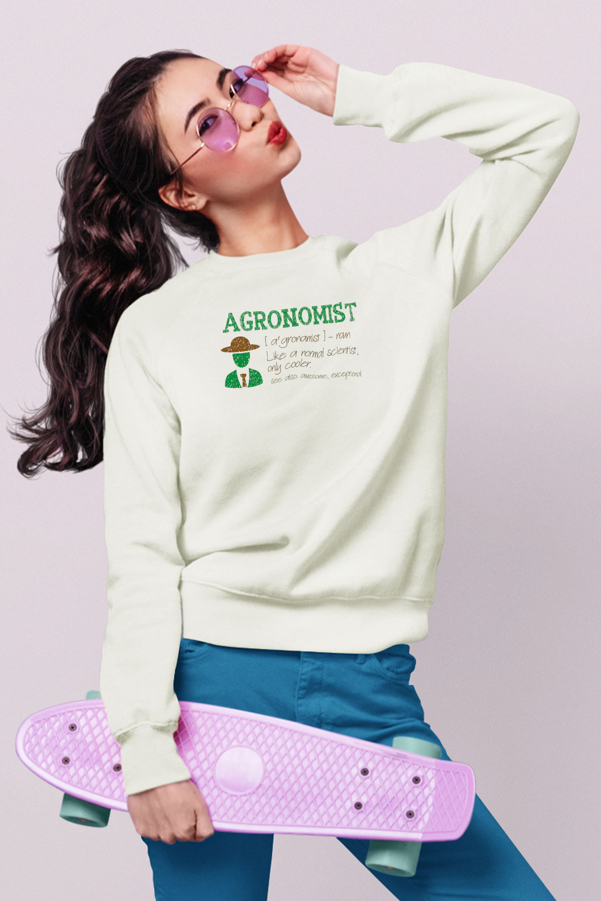 Agronomist Beyaz Unisex Sweatshirt