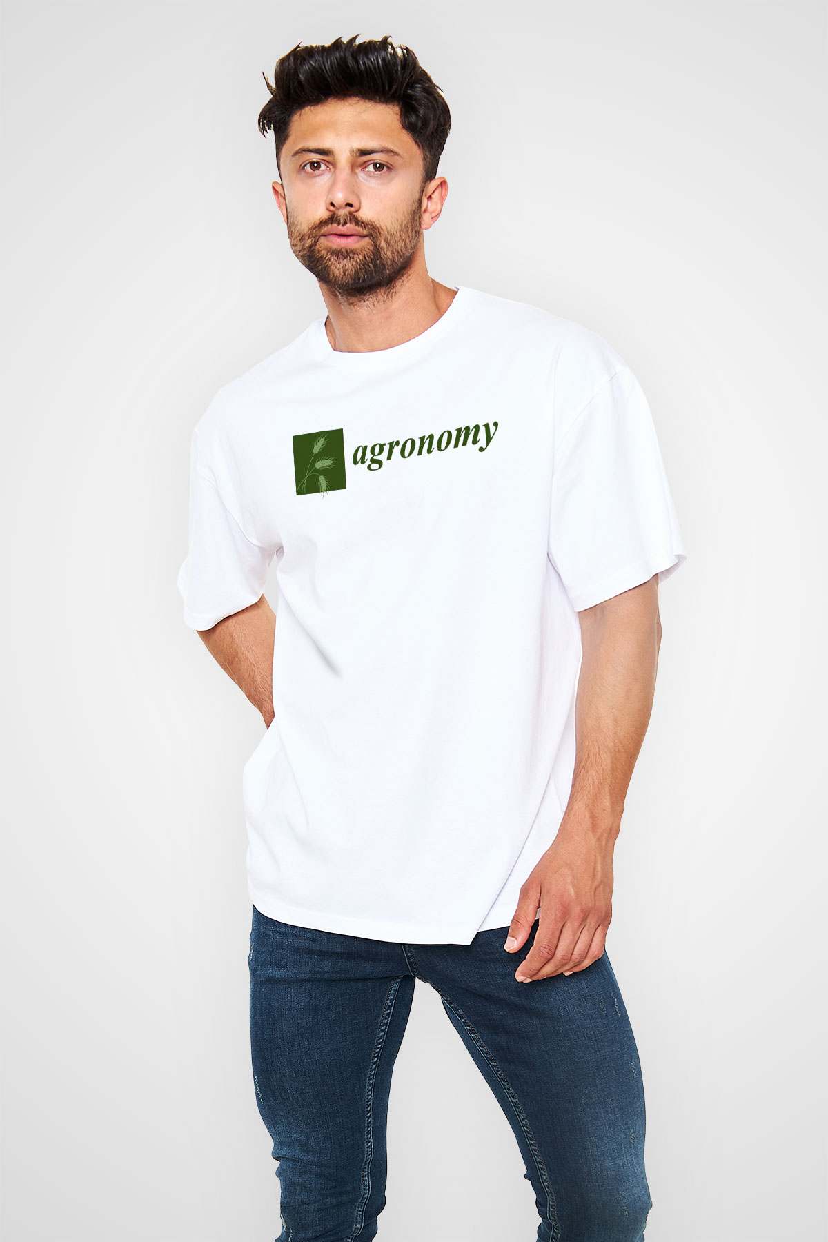 Agronomist Beyaz Oversize Tişört Oversize T-shirt - TişörtFabrikası