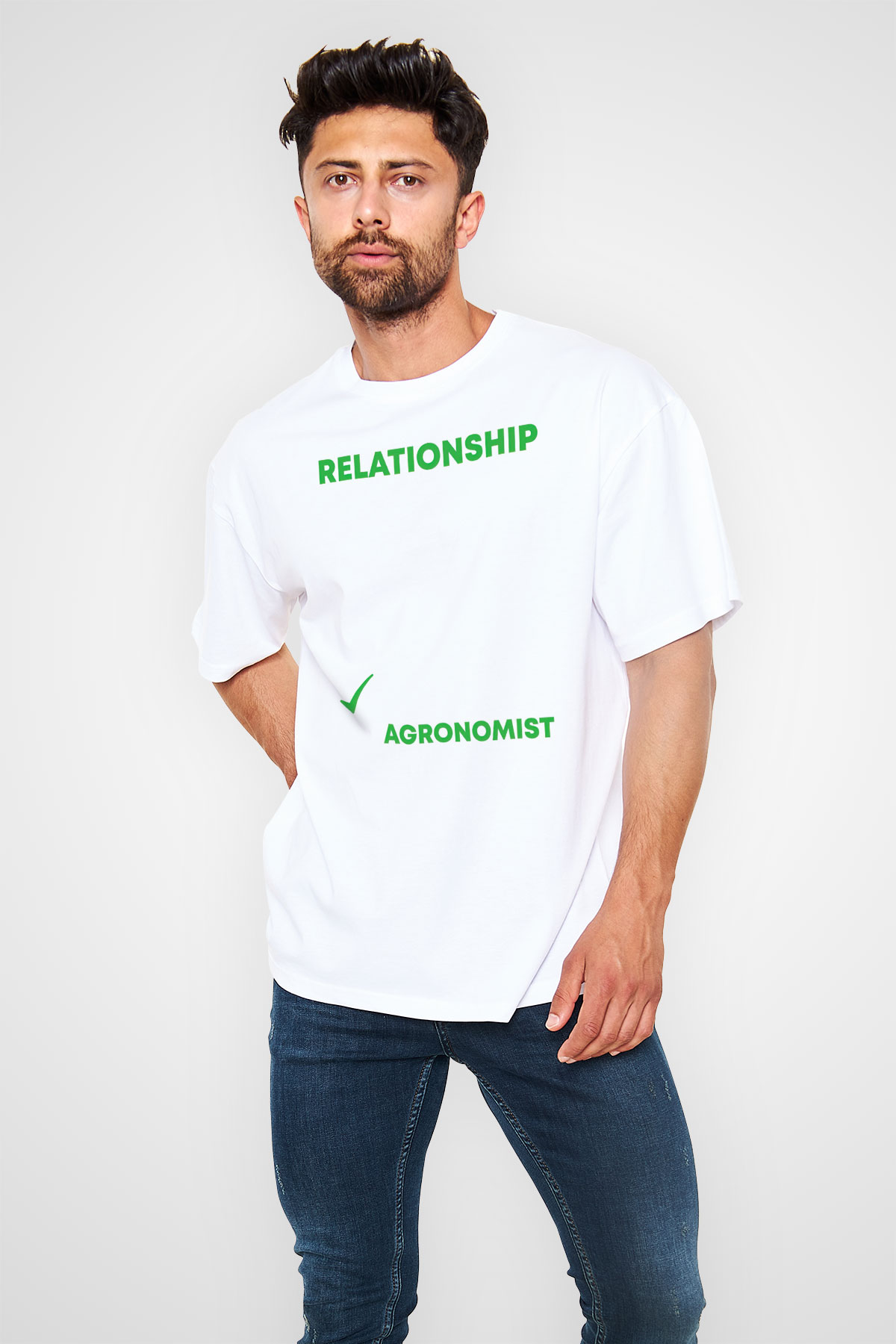 Agronomist Beyaz Oversize Tişört Oversize T-shirt - TişörtFabrikası