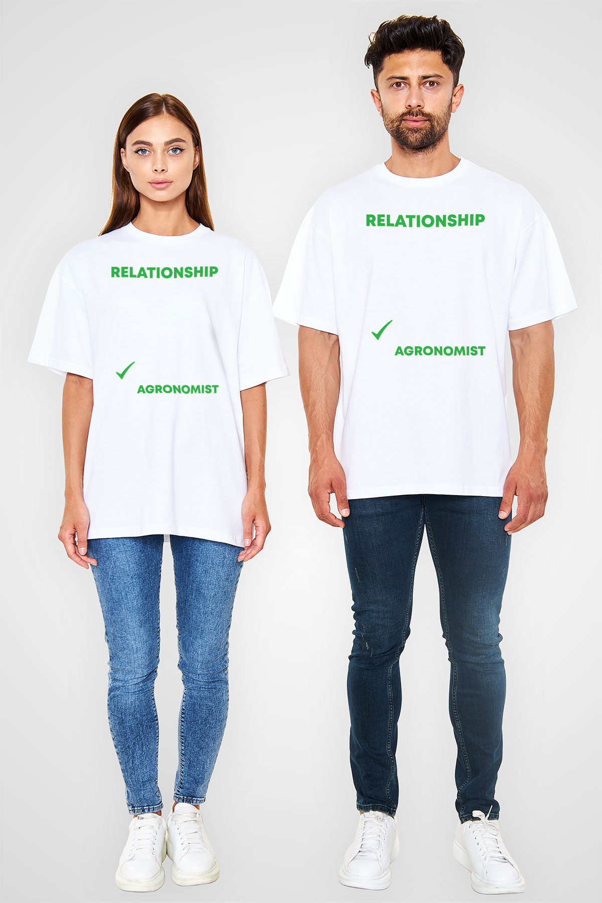 Agronomist Beyaz Oversize Tişört Oversize T-shirt - TişörtFabrikası