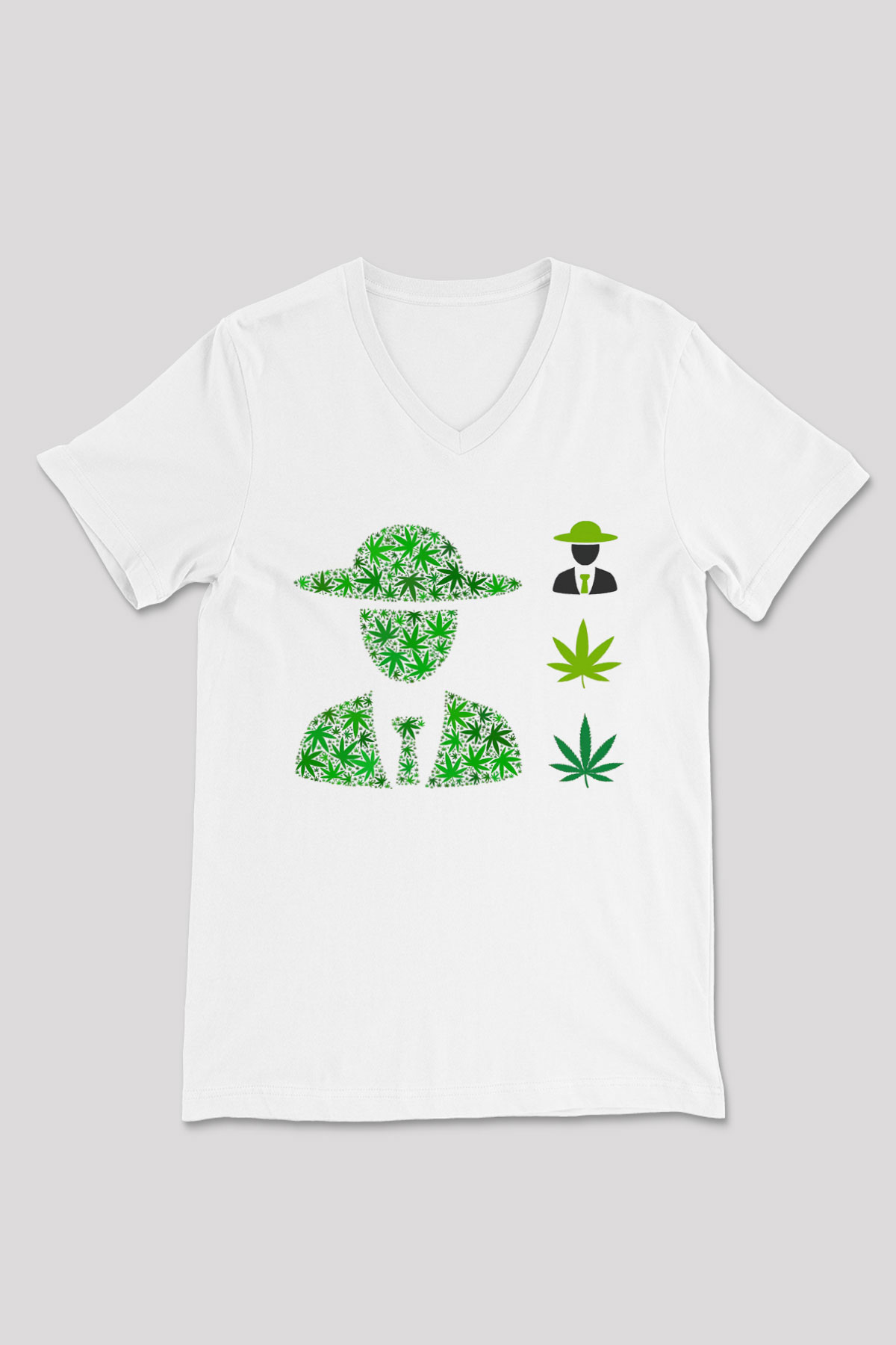 Agronomist Beyaz Unisex V Yaka Tişört