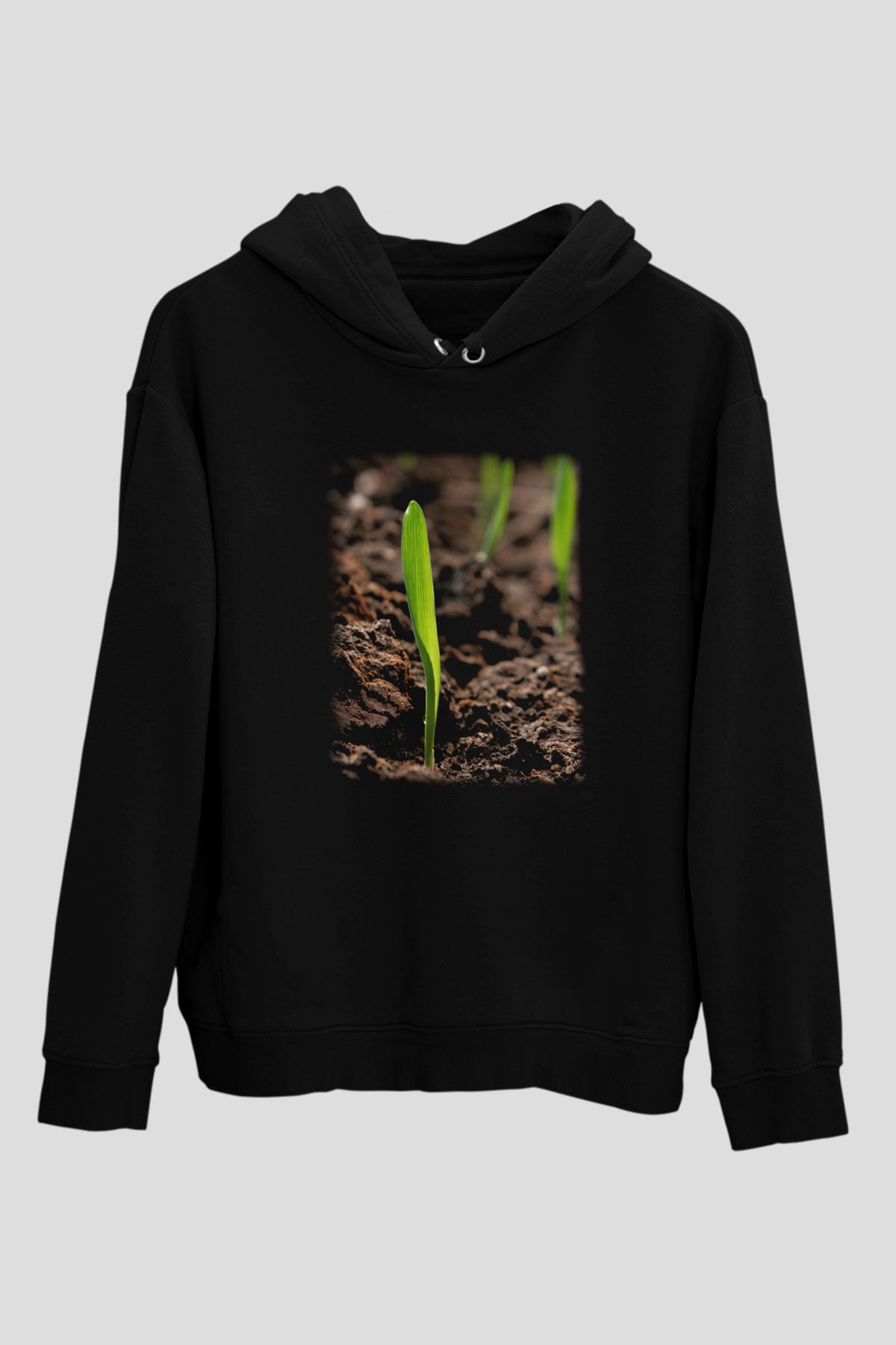 Agronomist Siyah Unisex Kapşonlu Sweatshirt