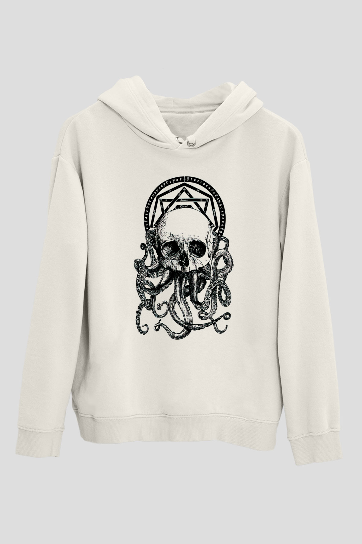 Ahtapot KurukafaBeyaz  Unisex Hoodie