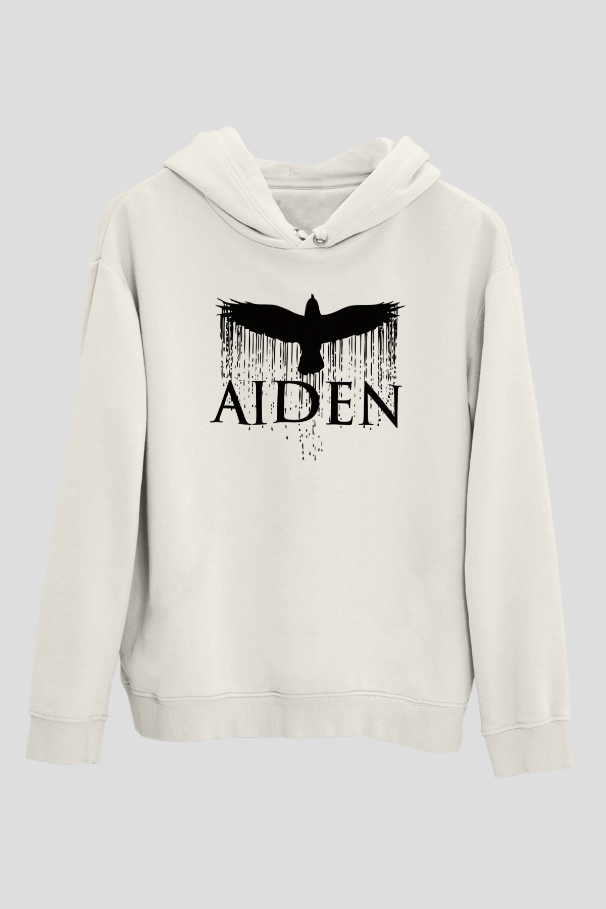 Aiden Beyaz Unisex Kapşonlu Sweatshirt