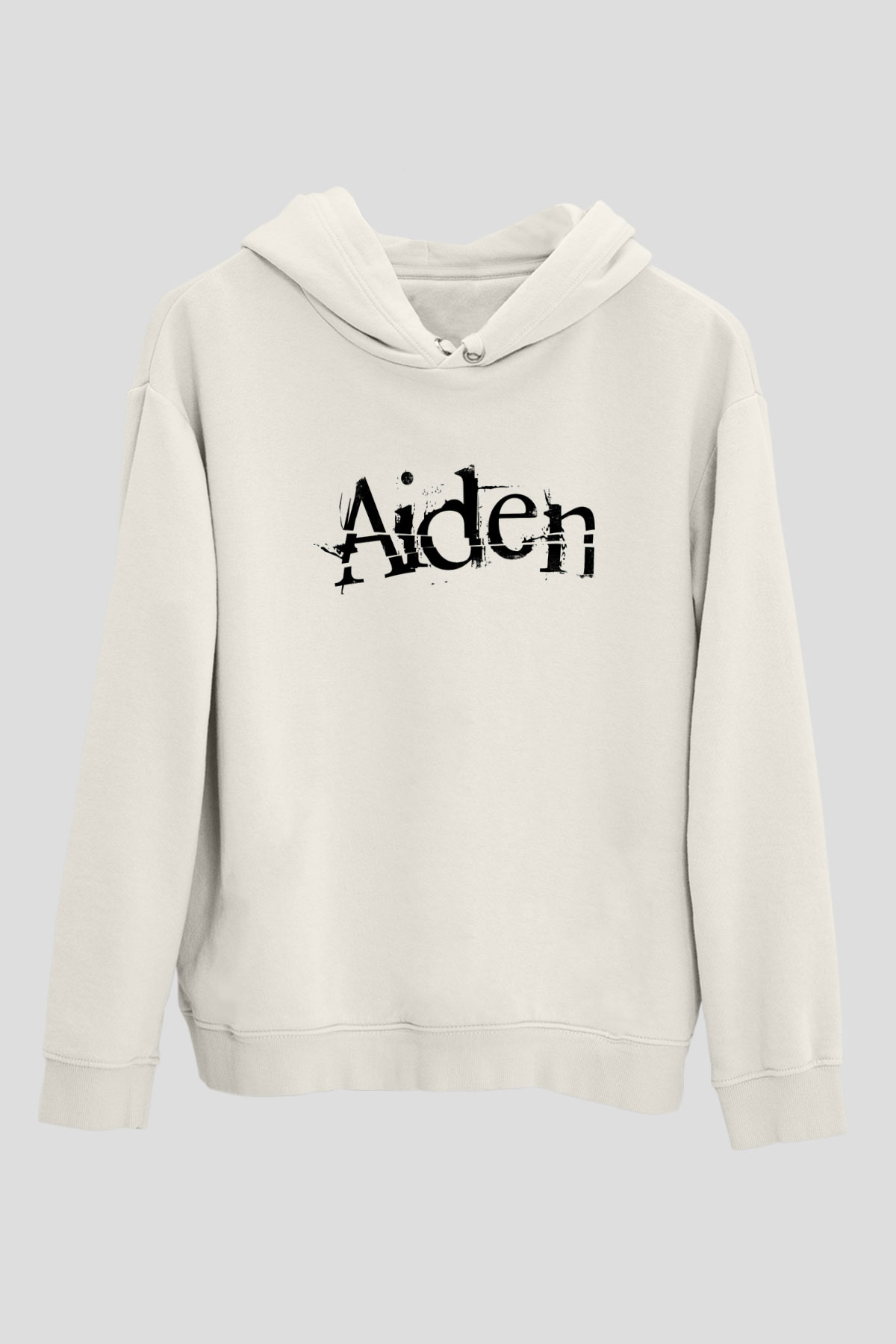 Aiden Beyaz Unisex Kapşonlu Sweatshirt