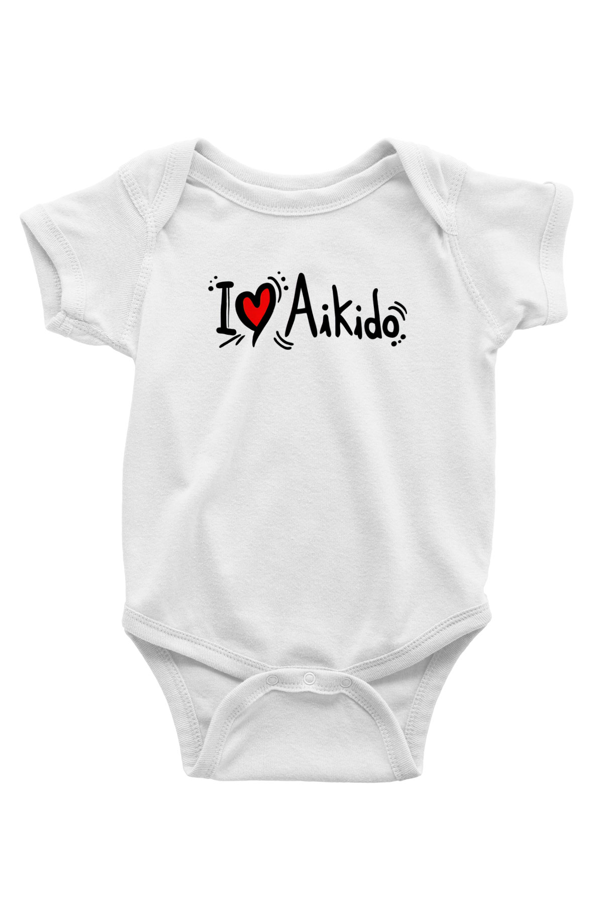 Aikido Baskılı Beyaz Unisex Bebek Body - Zıbın
