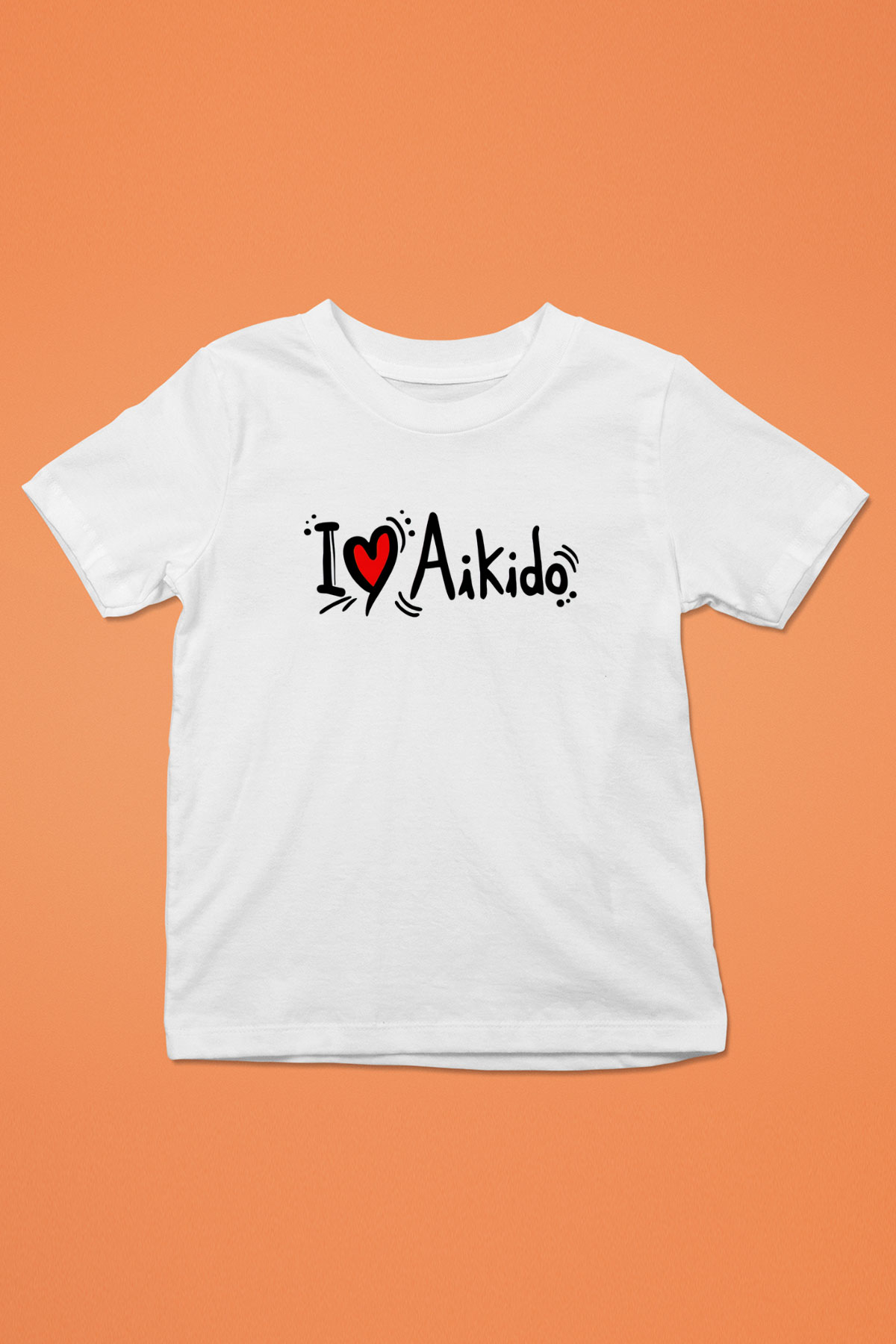 Aikido Baskılı Beyaz Unisex Çocuk Tişört