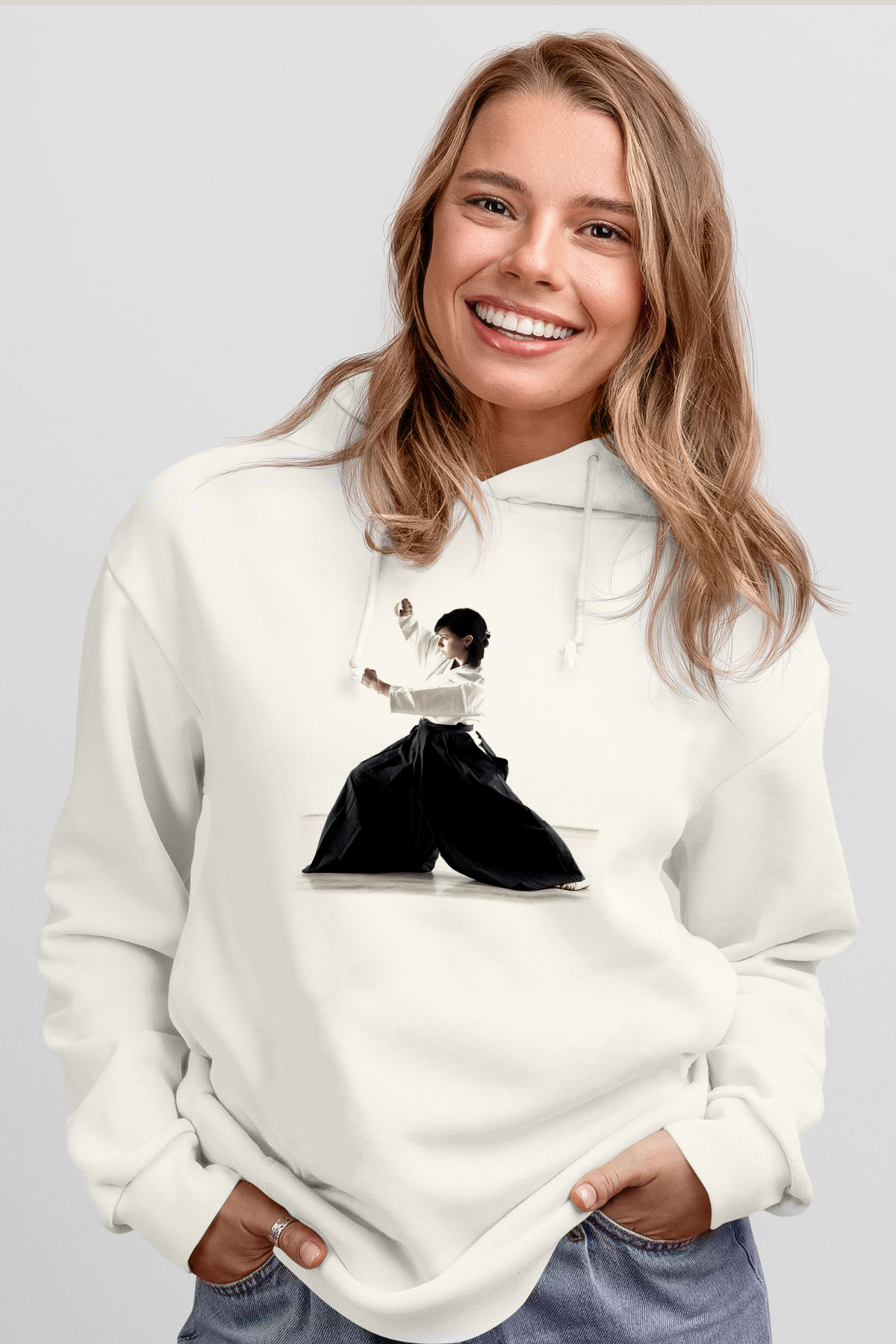 Aikido Beyaz Unisex Hoodie
